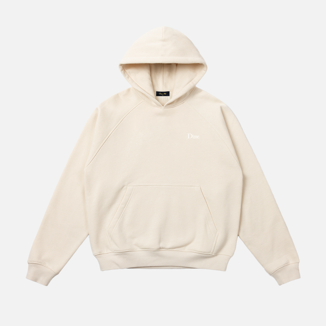 DIME Classic Small Logo Hoodie Fog — flat