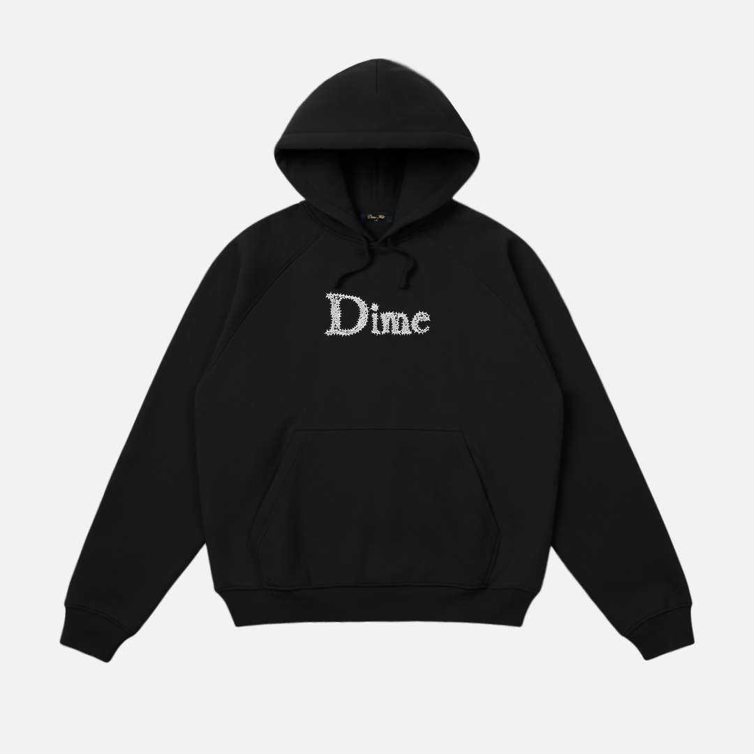 DIME Classic Spiked Hoodie Black — flat
