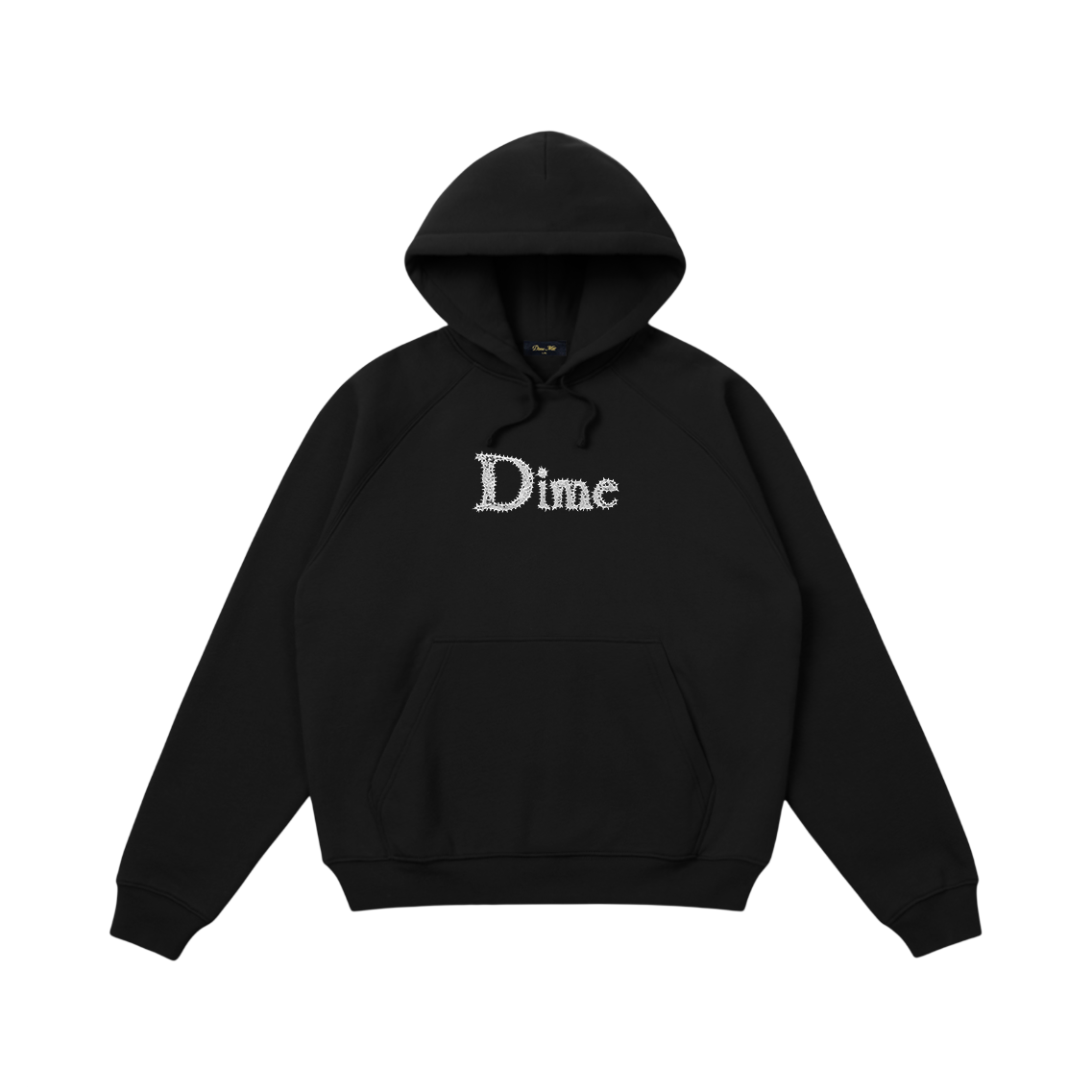 DIME Classic Spiked Hoodie Black — flat
