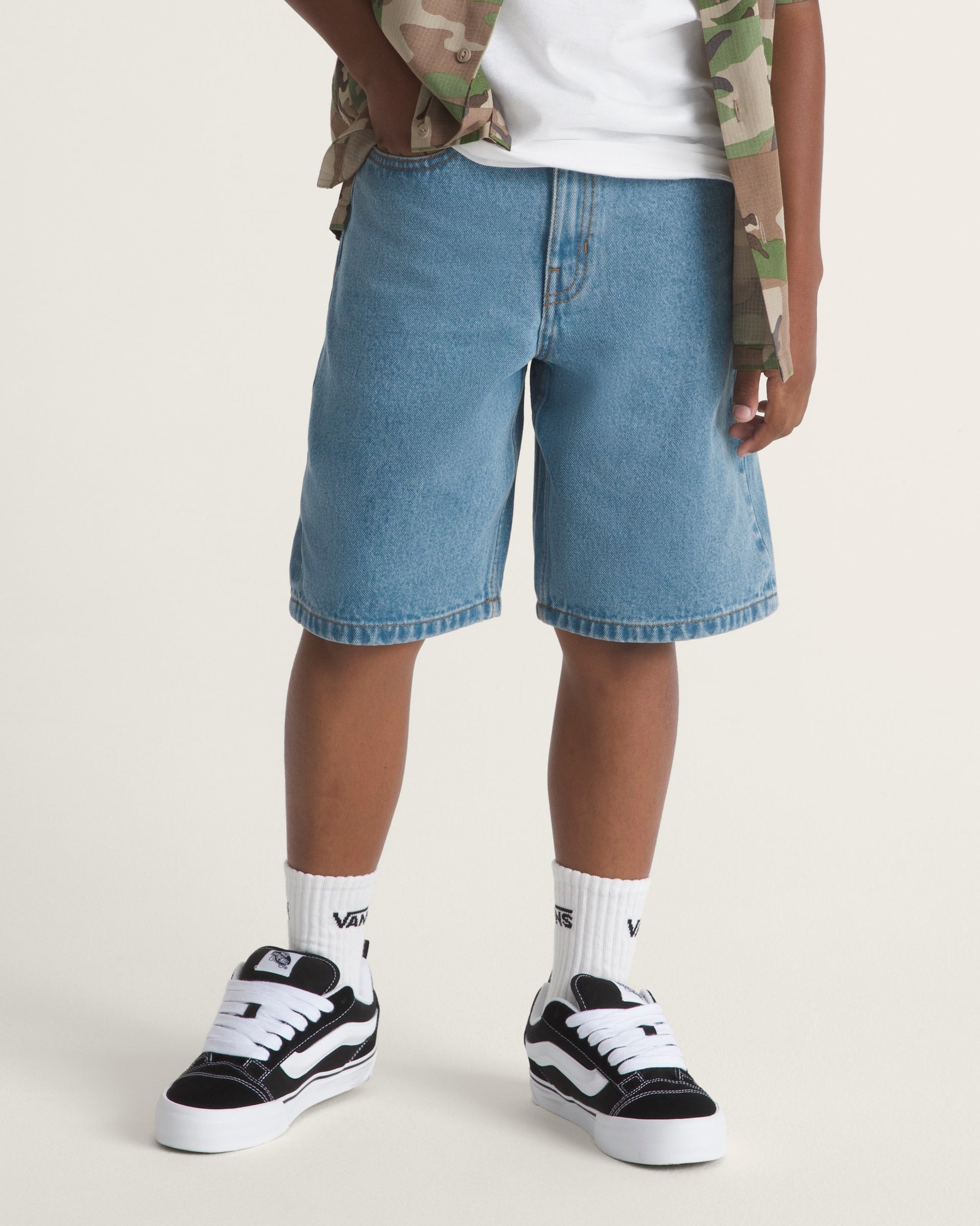 VANS Y CHECK 5 BAGGY DENIM SHORT - Stonewash Blue - vue 3
