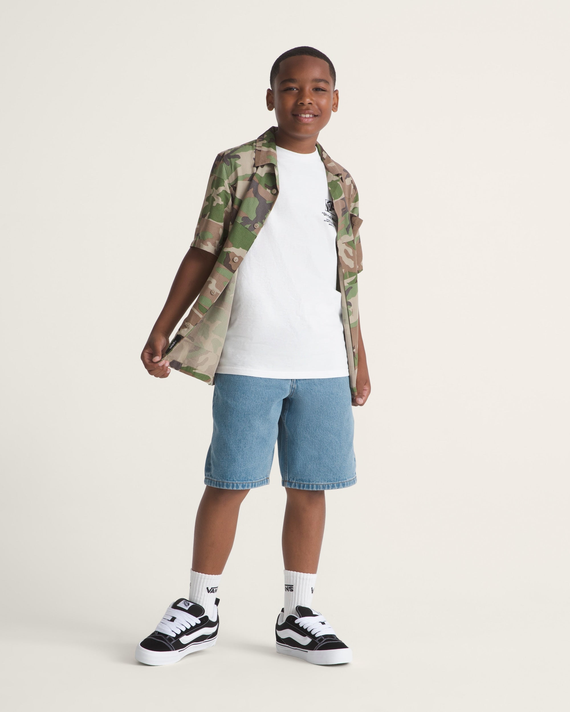 VANS Y CHECK 5 BAGGY DENIM SHORT - Stonewash Blue - vue 4