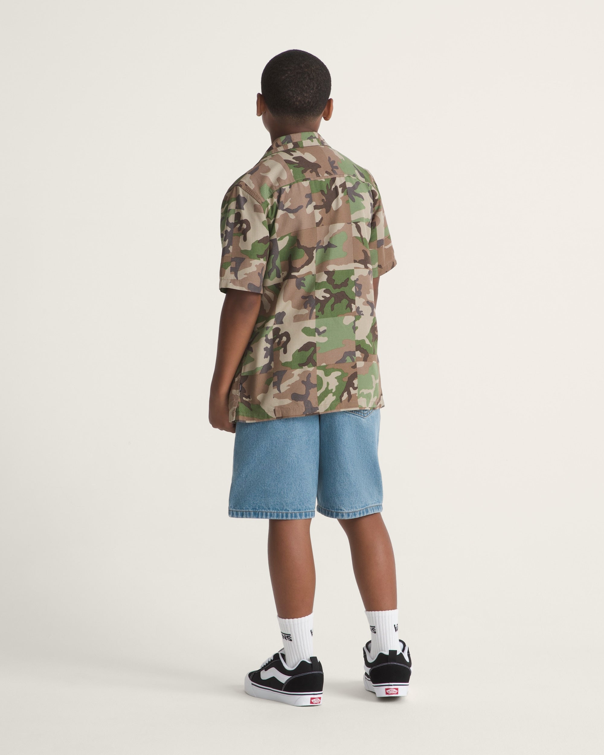 VANS Y CHECK 5 BAGGY DENIM SHORT - Stonewash Blue - vue 5