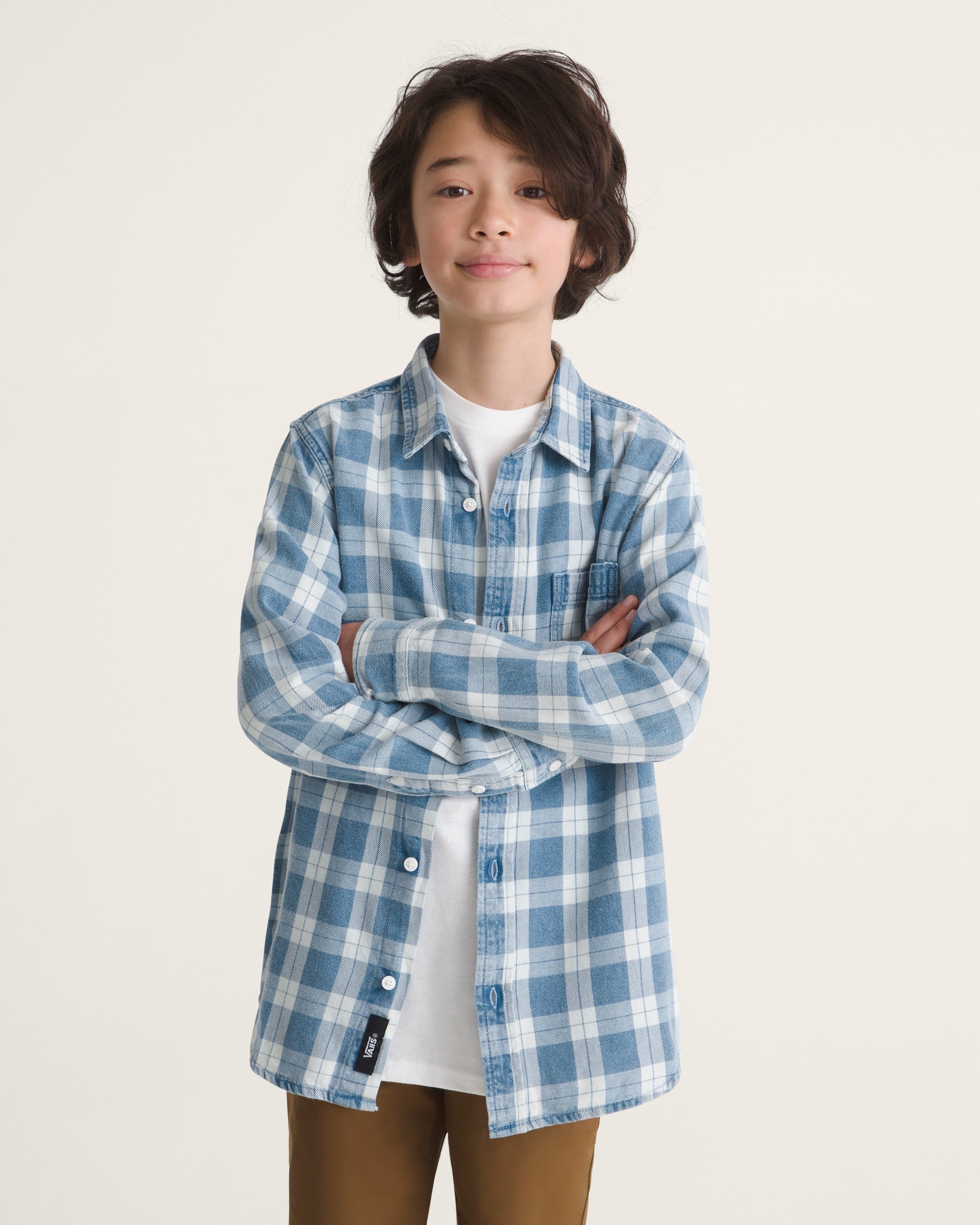 VANS Y Lawson Vintage Indigo LS Shirt - Bleach Indigo - vue alternative 2