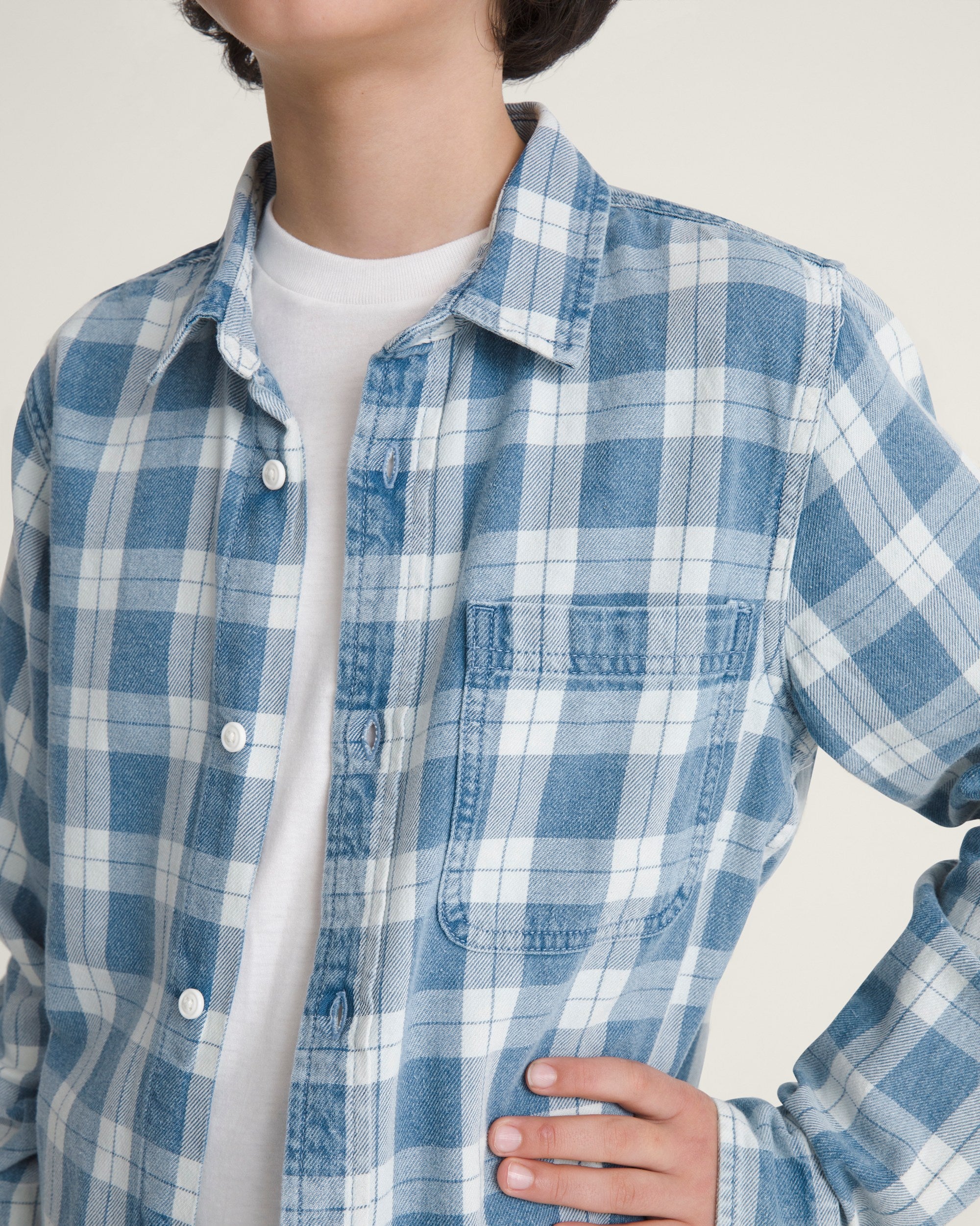 VANS Y Lawson Vintage Indigo LS Shirt - Bleach Indigo - vue alternative 4