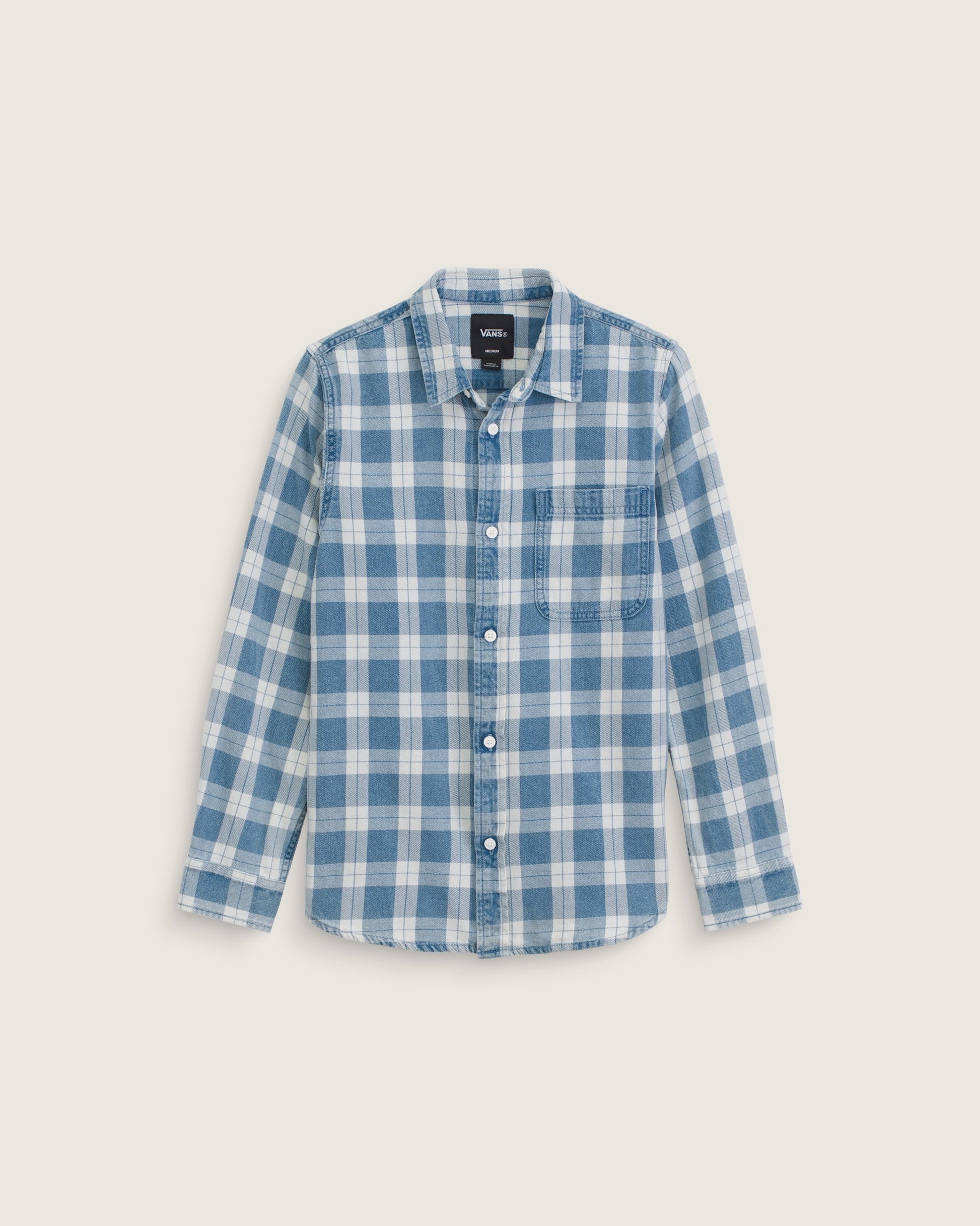 VANS Y Lawson Vintage Indigo LS Shirt - Bleach Indigo - vue principale