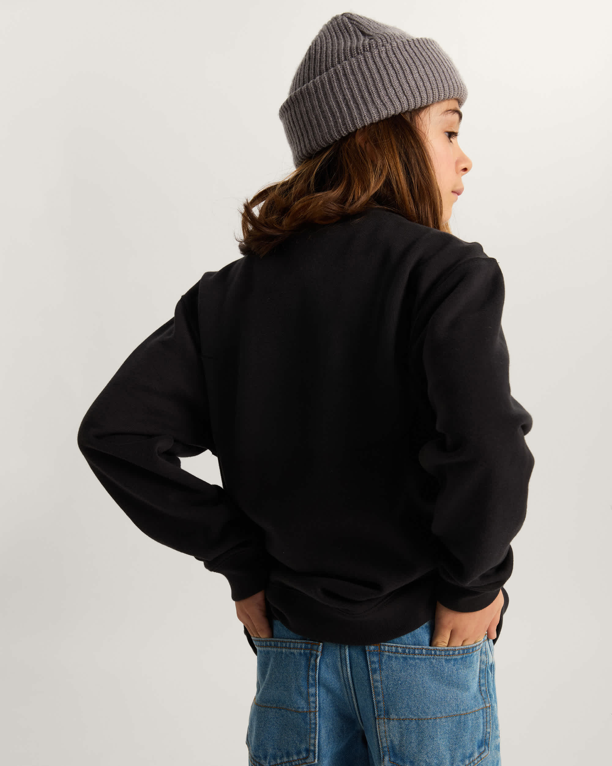 VANS Y Stretch Logo Crew - Black/White - vue alternative 3