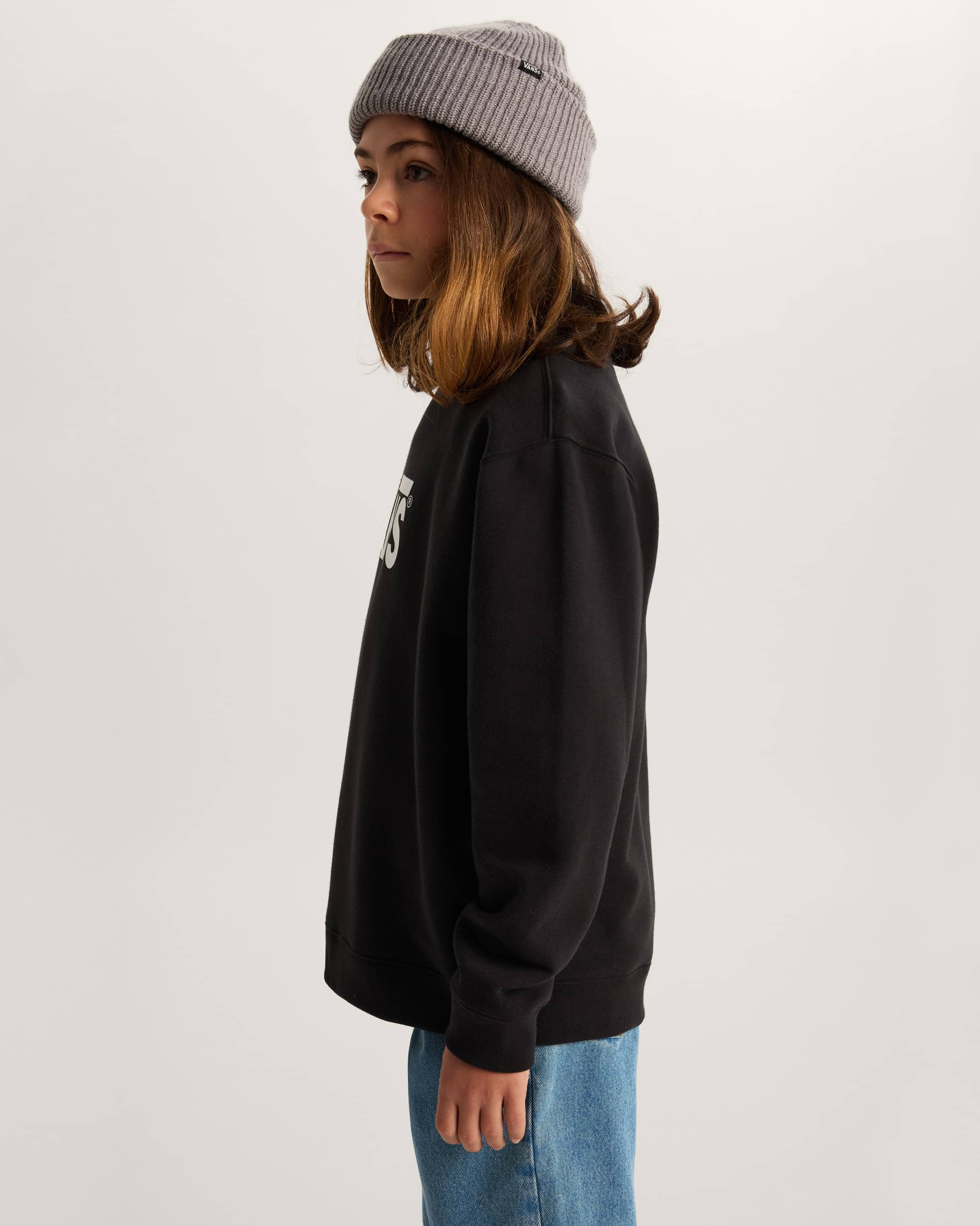 VANS Y Stretch Logo Crew - Black/White - vue alternative 4