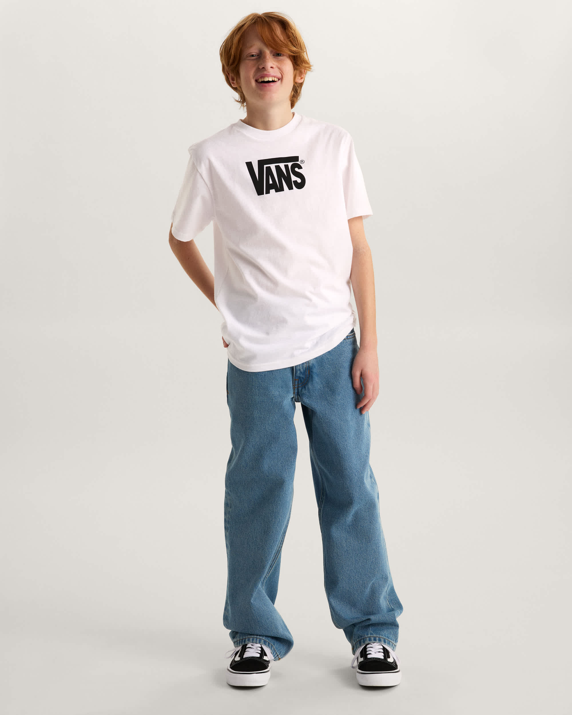 VANS Y Stretch Logo SS - White - vue alternative 4