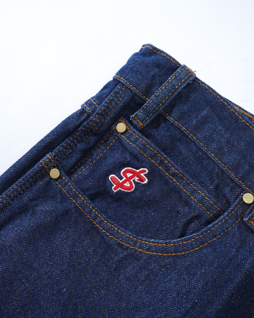 CASH ONLY LOGO DENIM SHORTS 