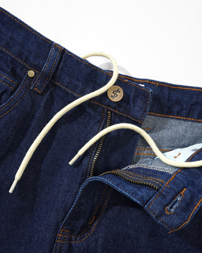 CASH ONLY LOGO DENIM SHORTS 