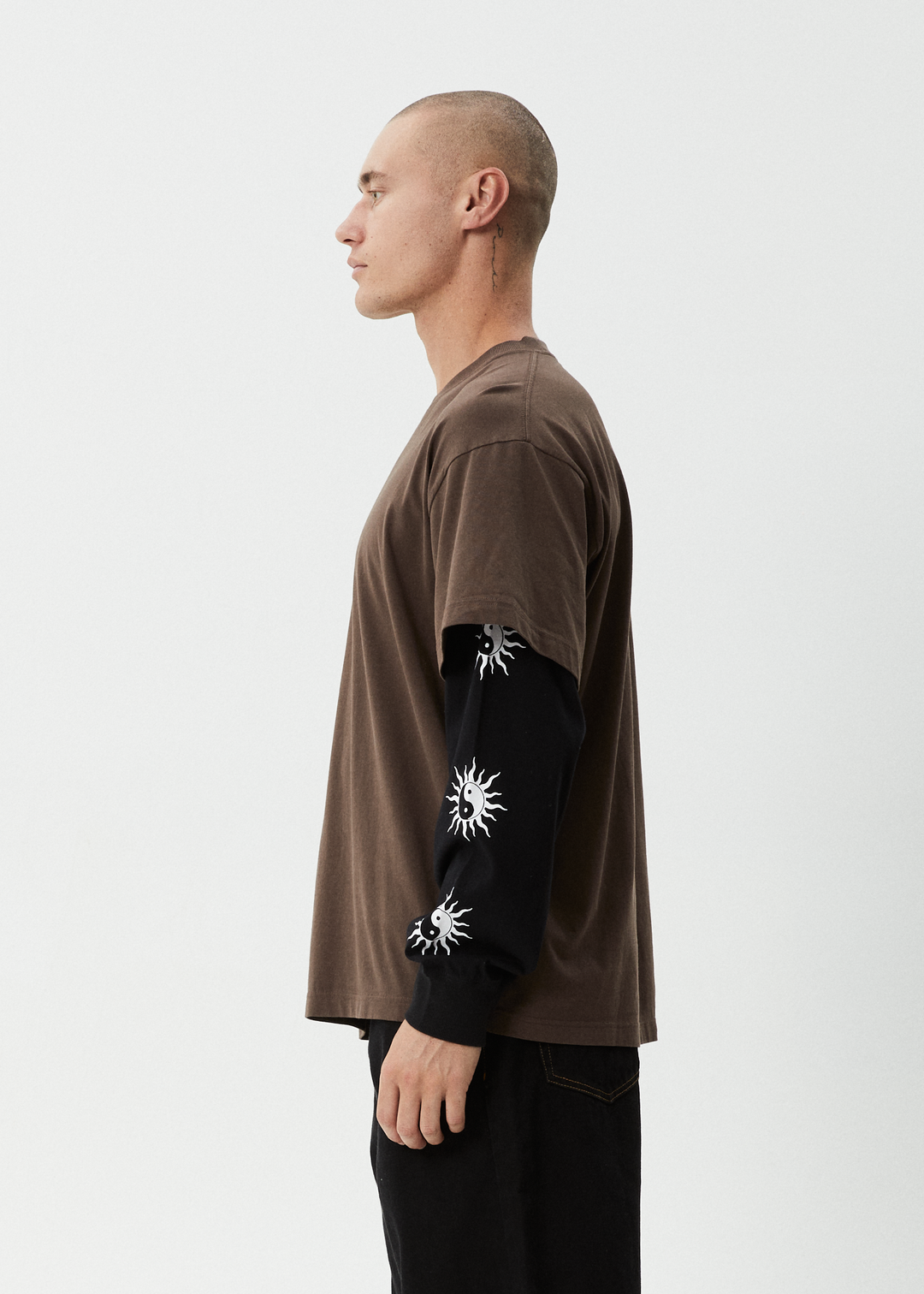 AFENDS DOUBLE TROUBLE RECYCLED LAYERED BOXY TEE