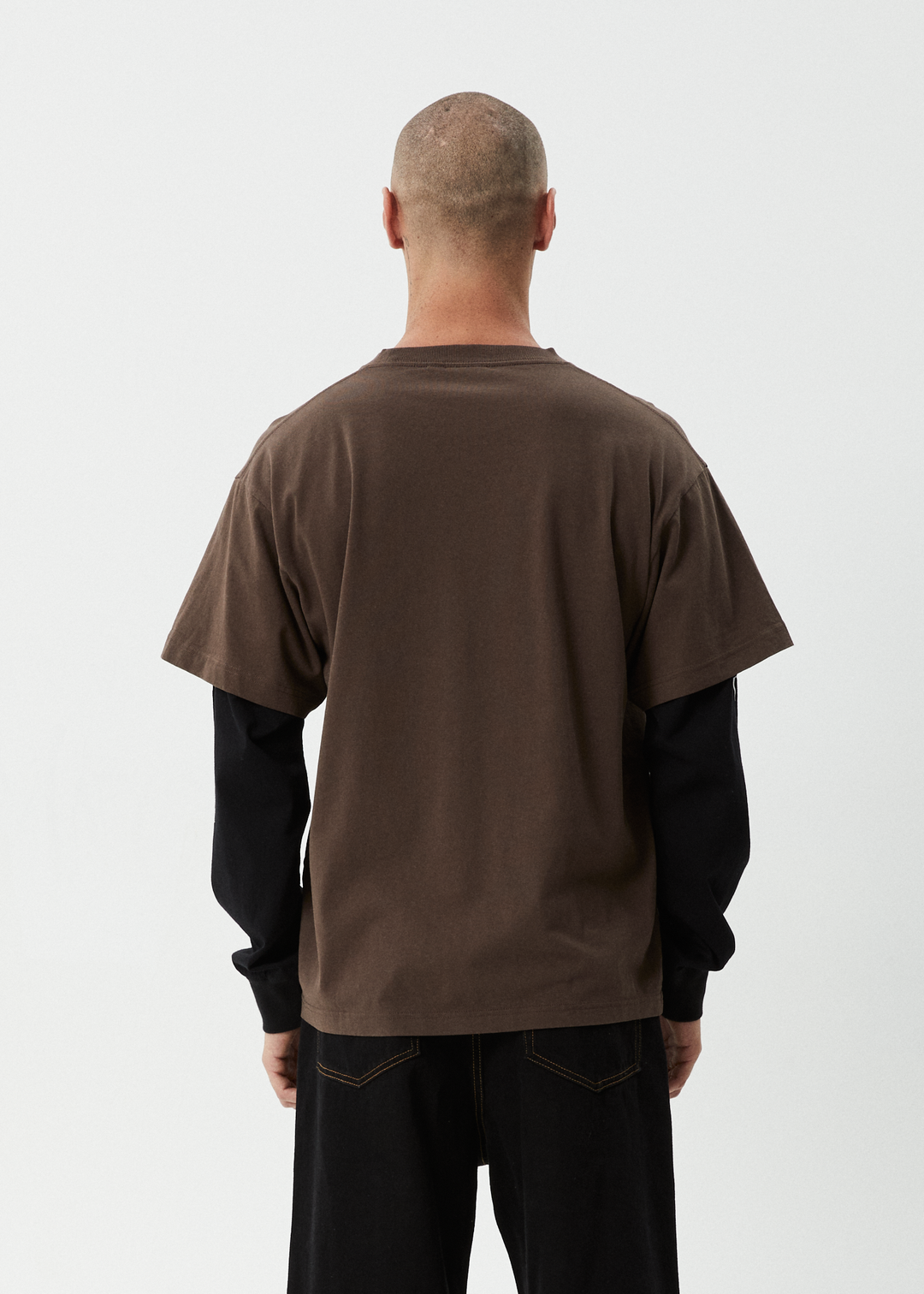 AFENDS DOUBLE TROUBLE RECYCLED LAYERED BOXY TEE