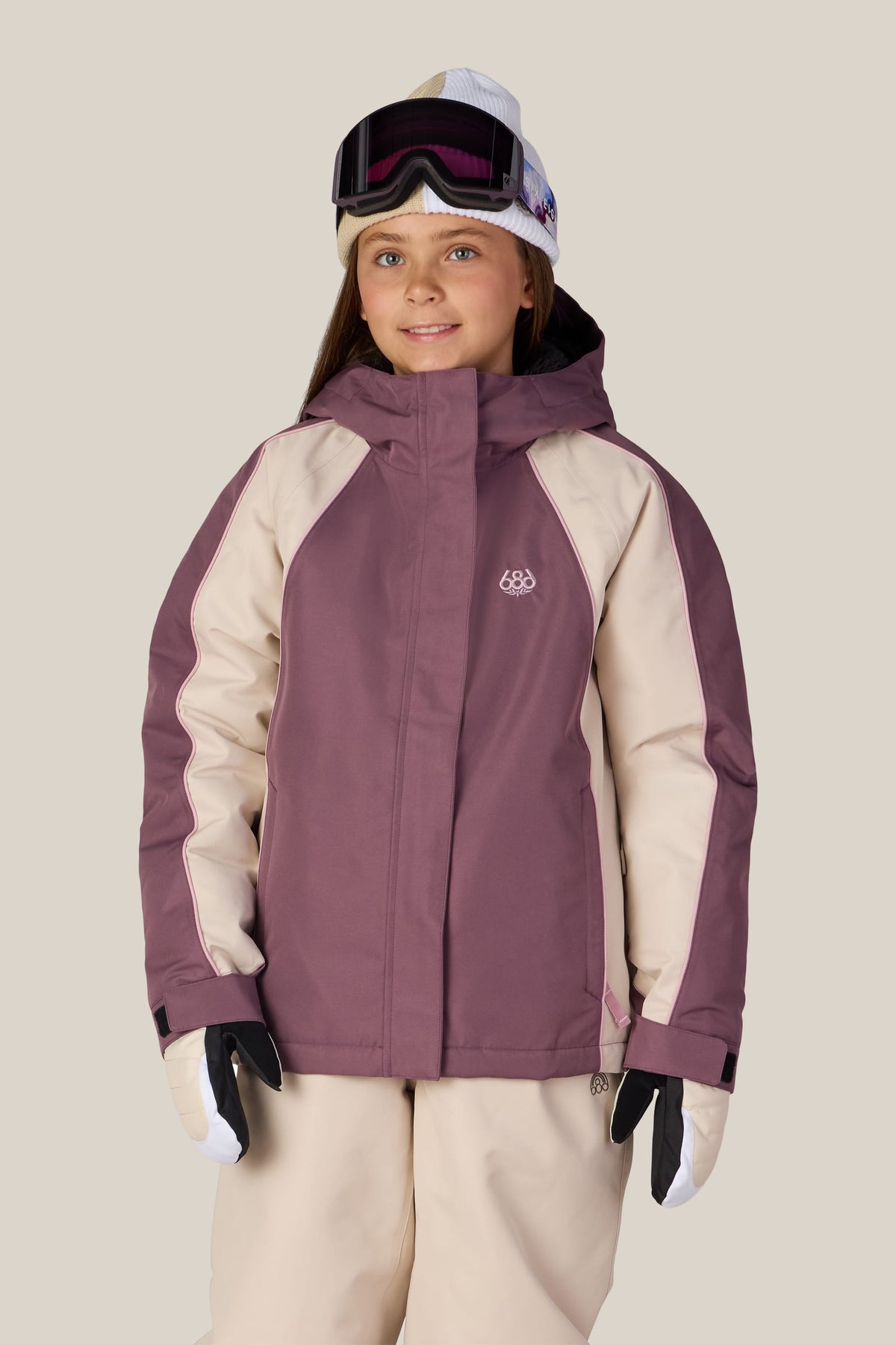 686 Y Hologram Insulated Jacket Black Plum Colorblock
