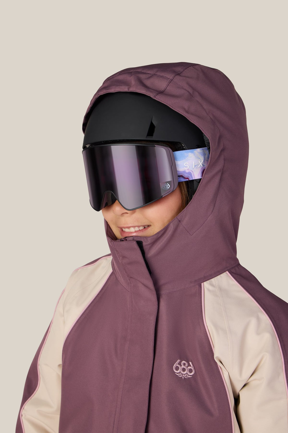 686 Y Hologram Insulated Jacket Black Plum Colorblock