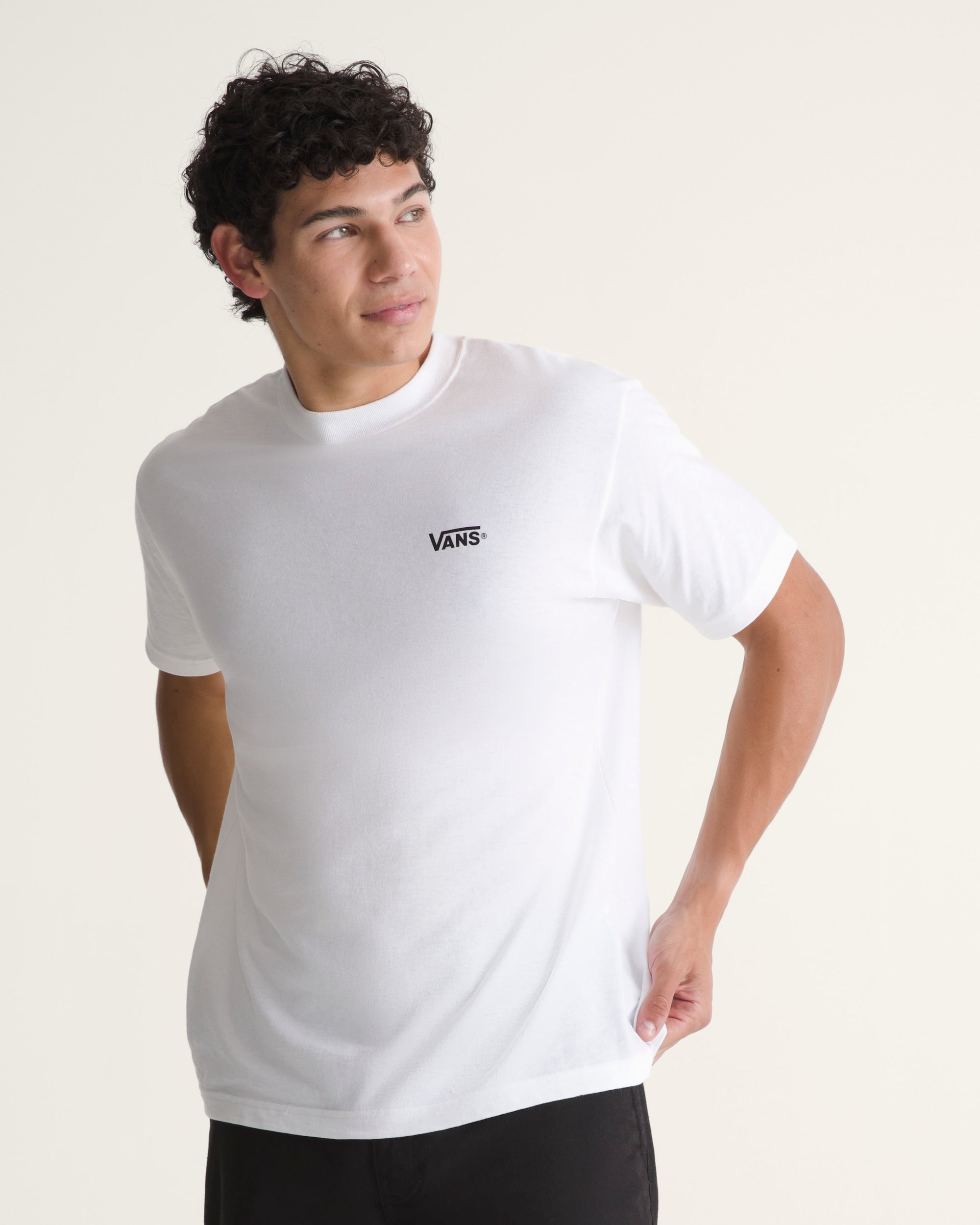 VANS New Left Chest SS Tee Blanc/Noir - Vue 3