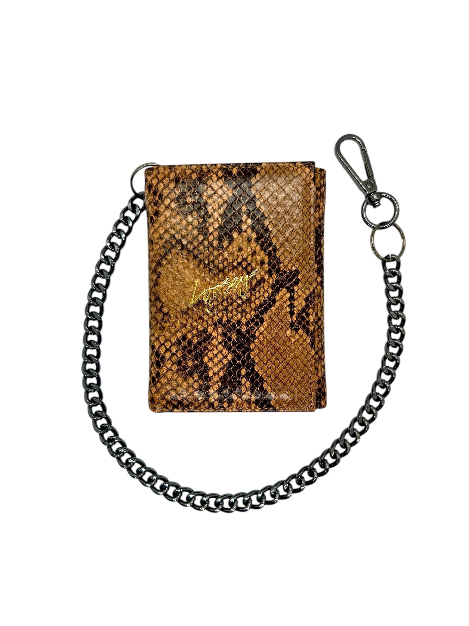 LOOSEY SNAKE SKIN CHAIN GANG WALLET - Brown