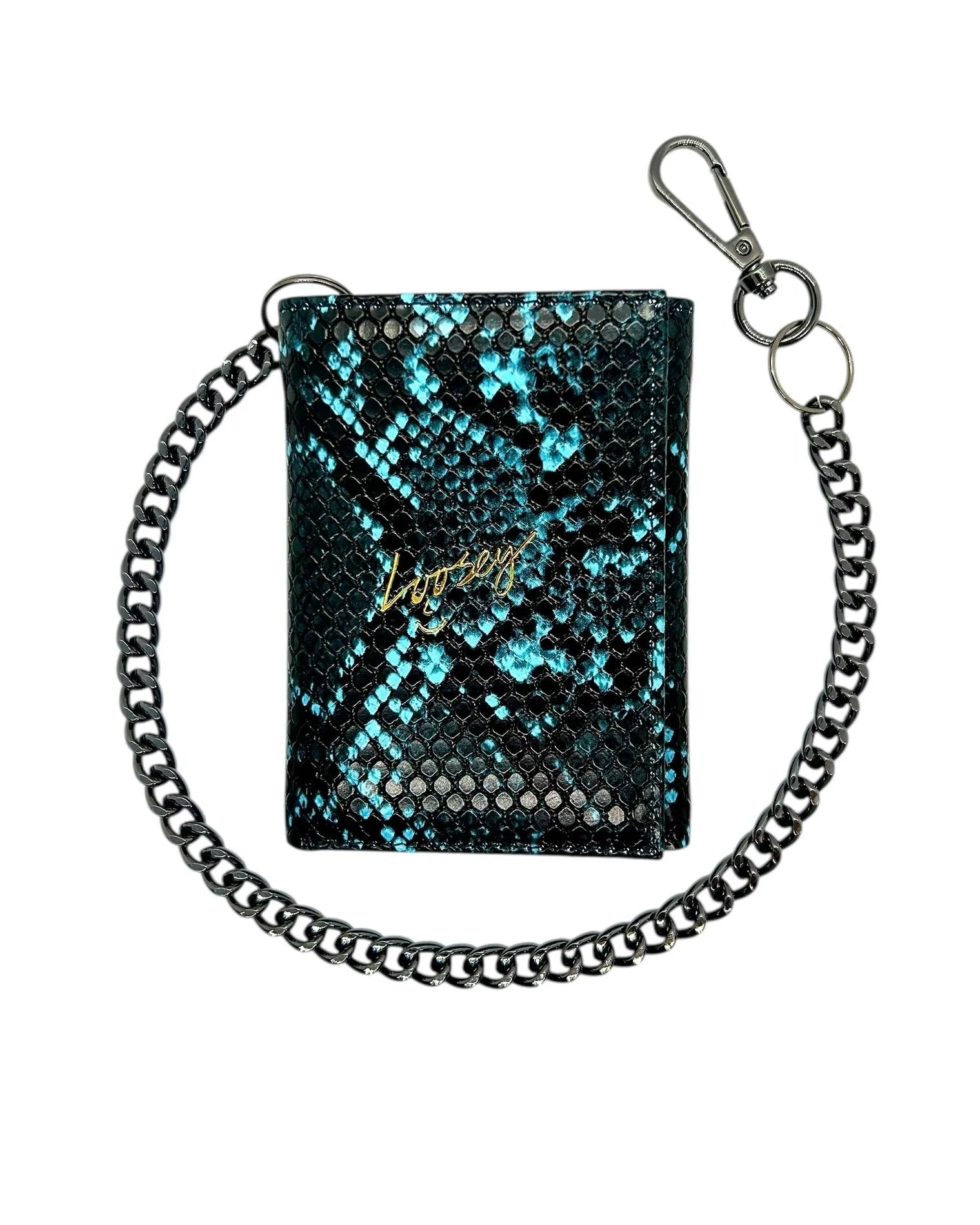 LOOSEY SNAKE SKIN CHAIN GANG WALLET - Blue