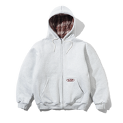 Butter Goods Plaid Lined Zip-Thru Hood Ash - vue principale