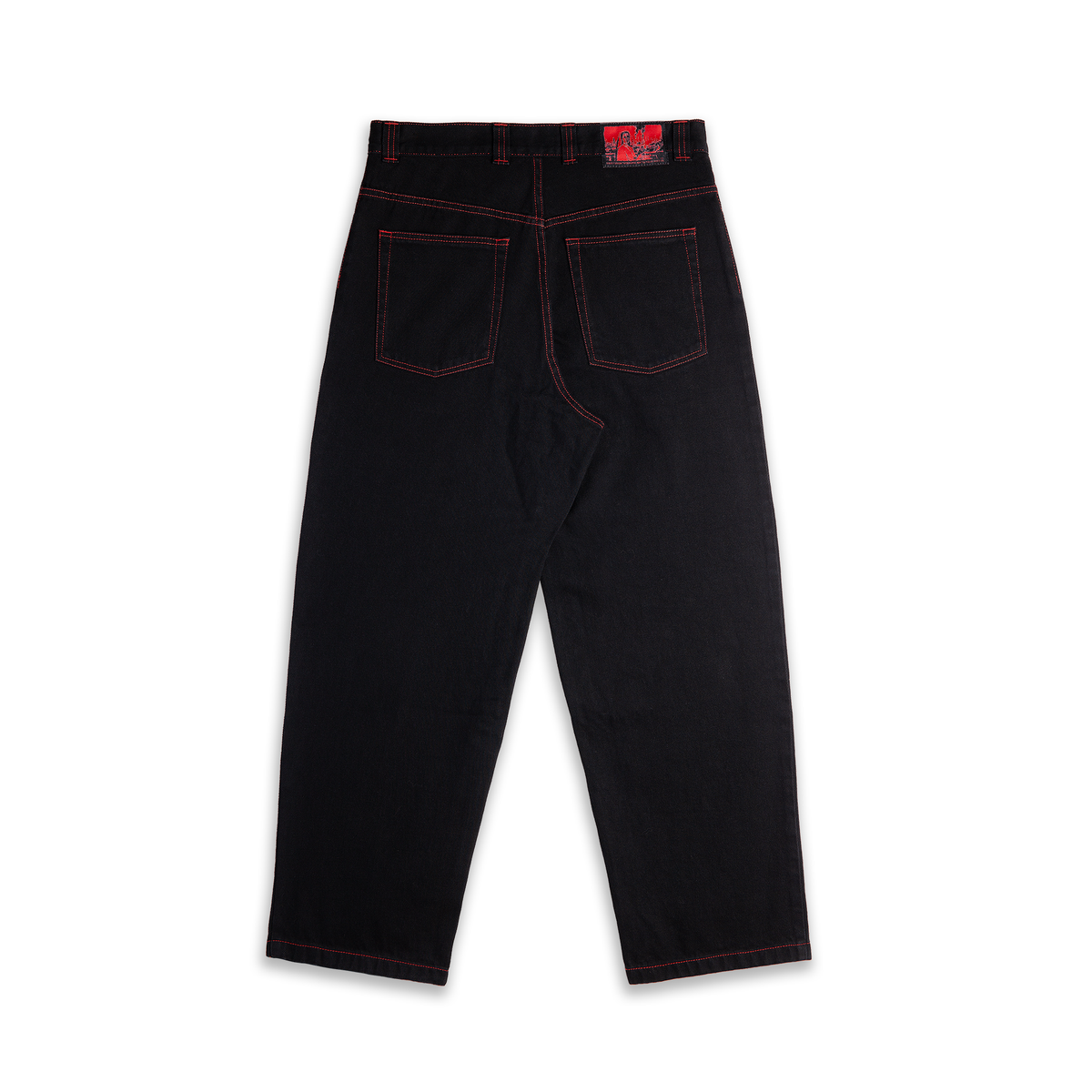 POLAR APOCALYPSE NUN BIG BOY PANTS BLACK/RED