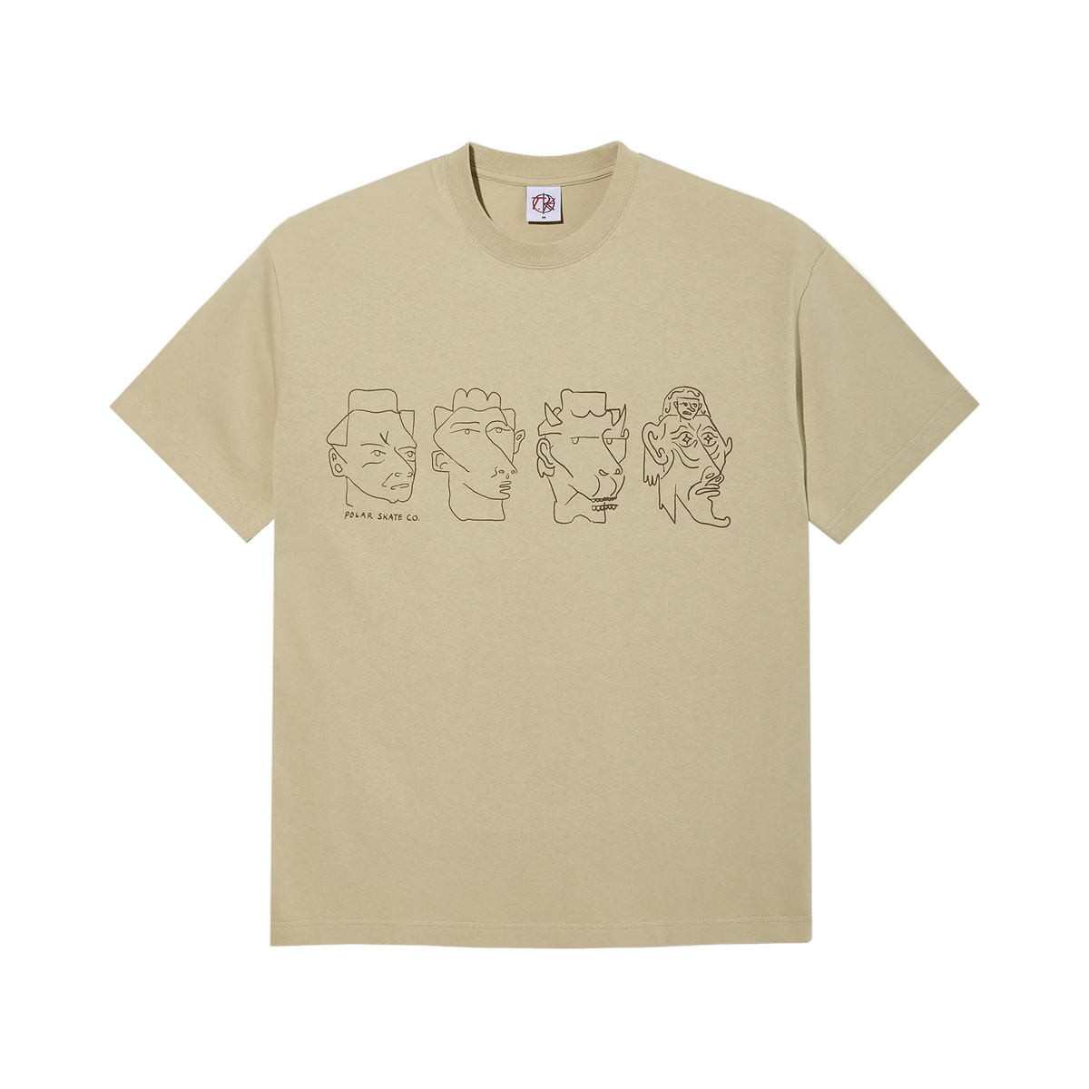 POLAR 8 HEADS CONTRAST TEE - Sand/Brown