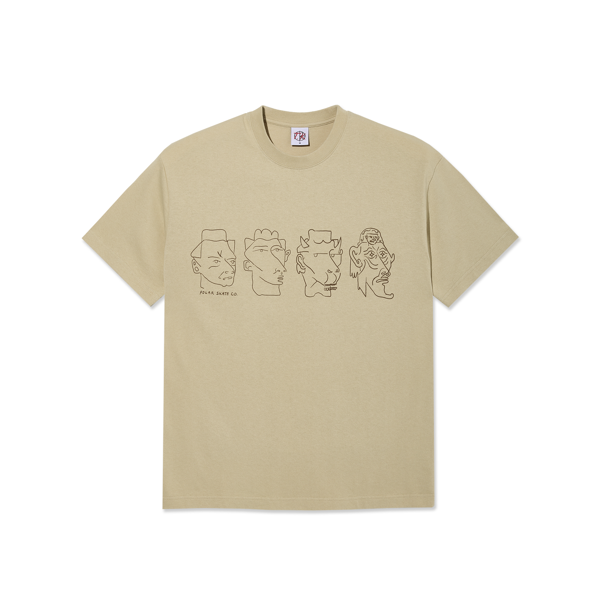 POLAR 8 HEADS CONTRAST TEE - Sand/Brown