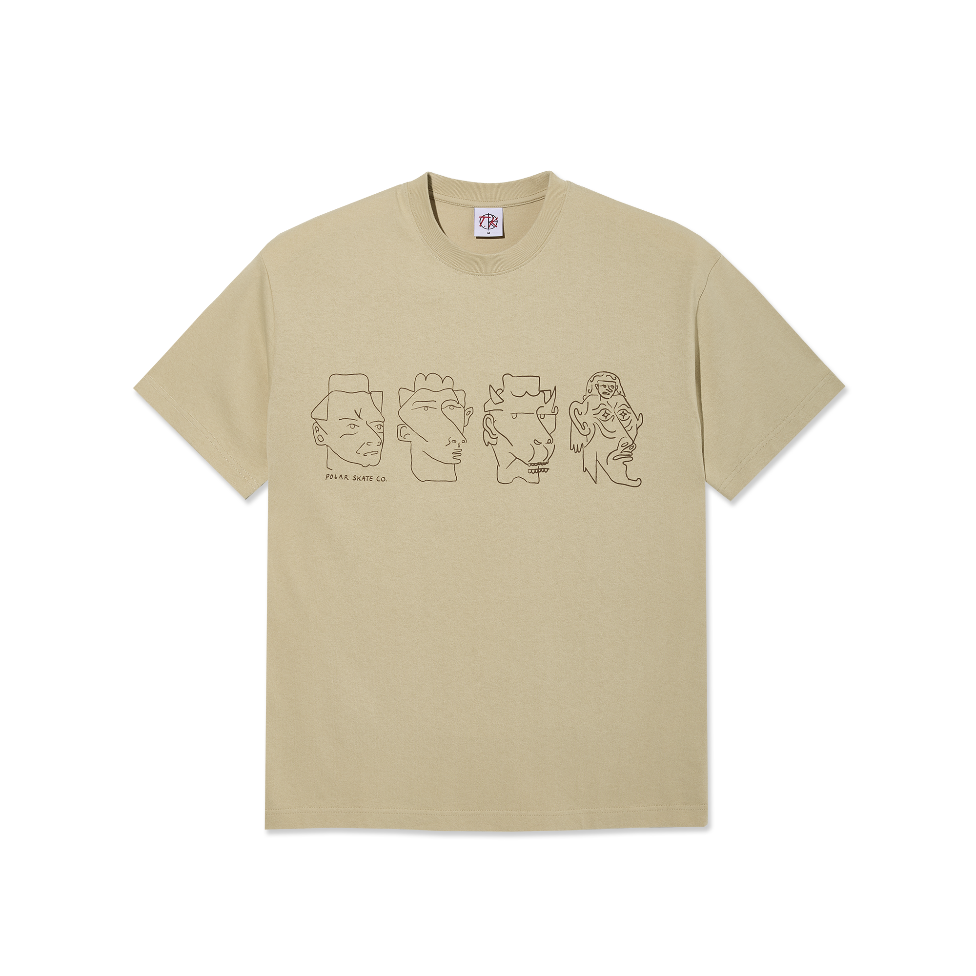POLAR 8 HEADS CONTRAST TEE - Sand/Brown
