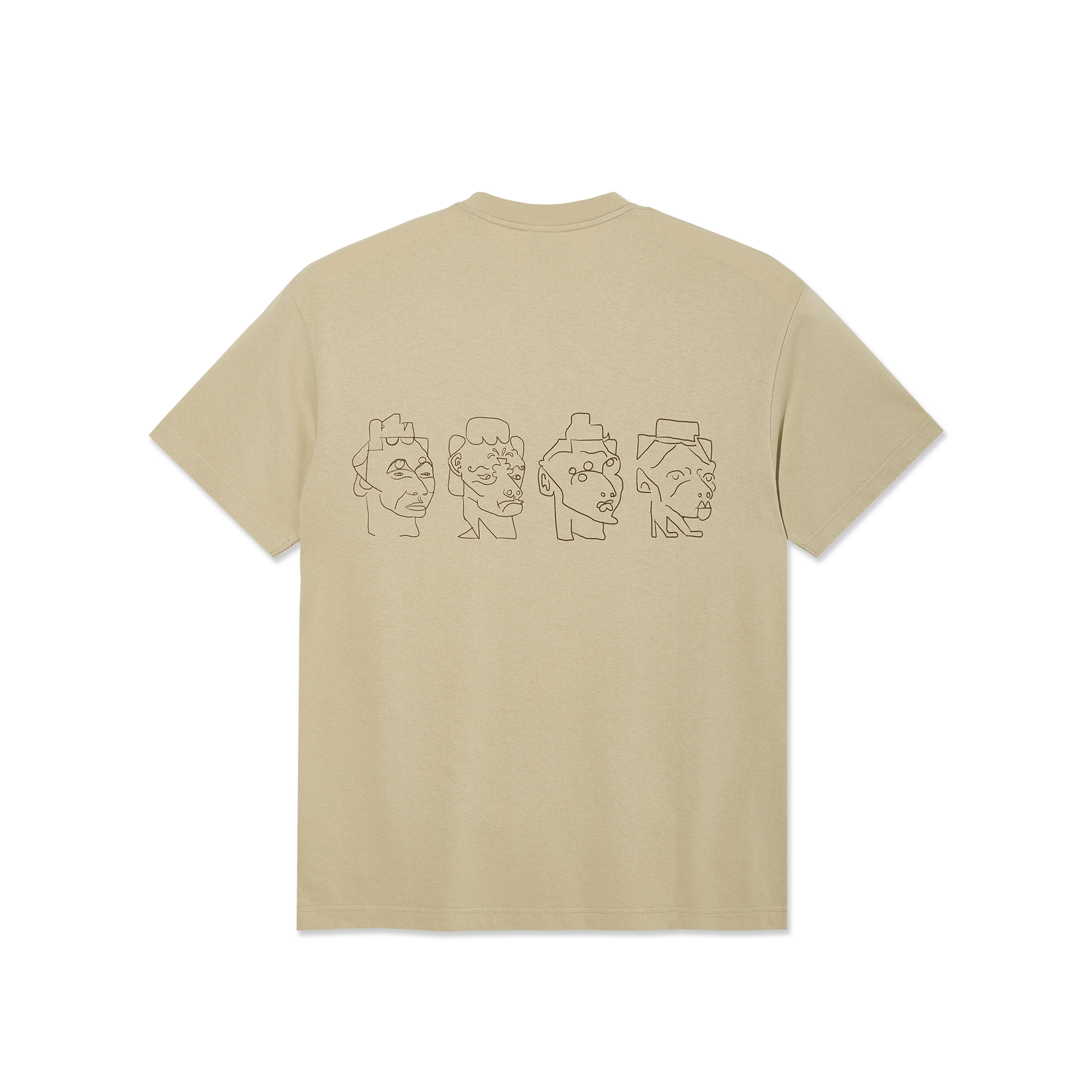 POLAR 8 HEADS CONTRAST TEE - Sand/Brown