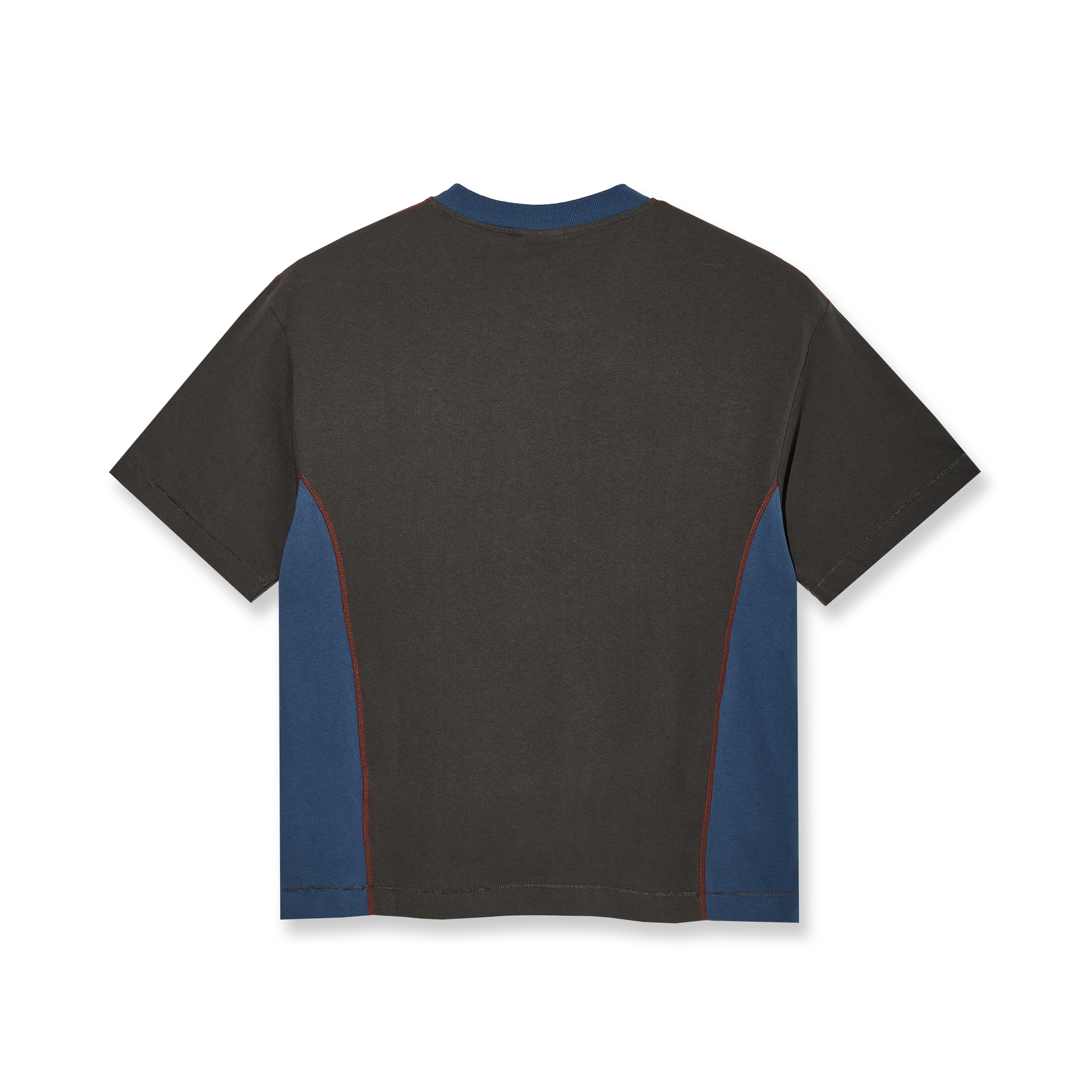 POLAR SURF PANEL TEE - Dirty Black/Grey Blue