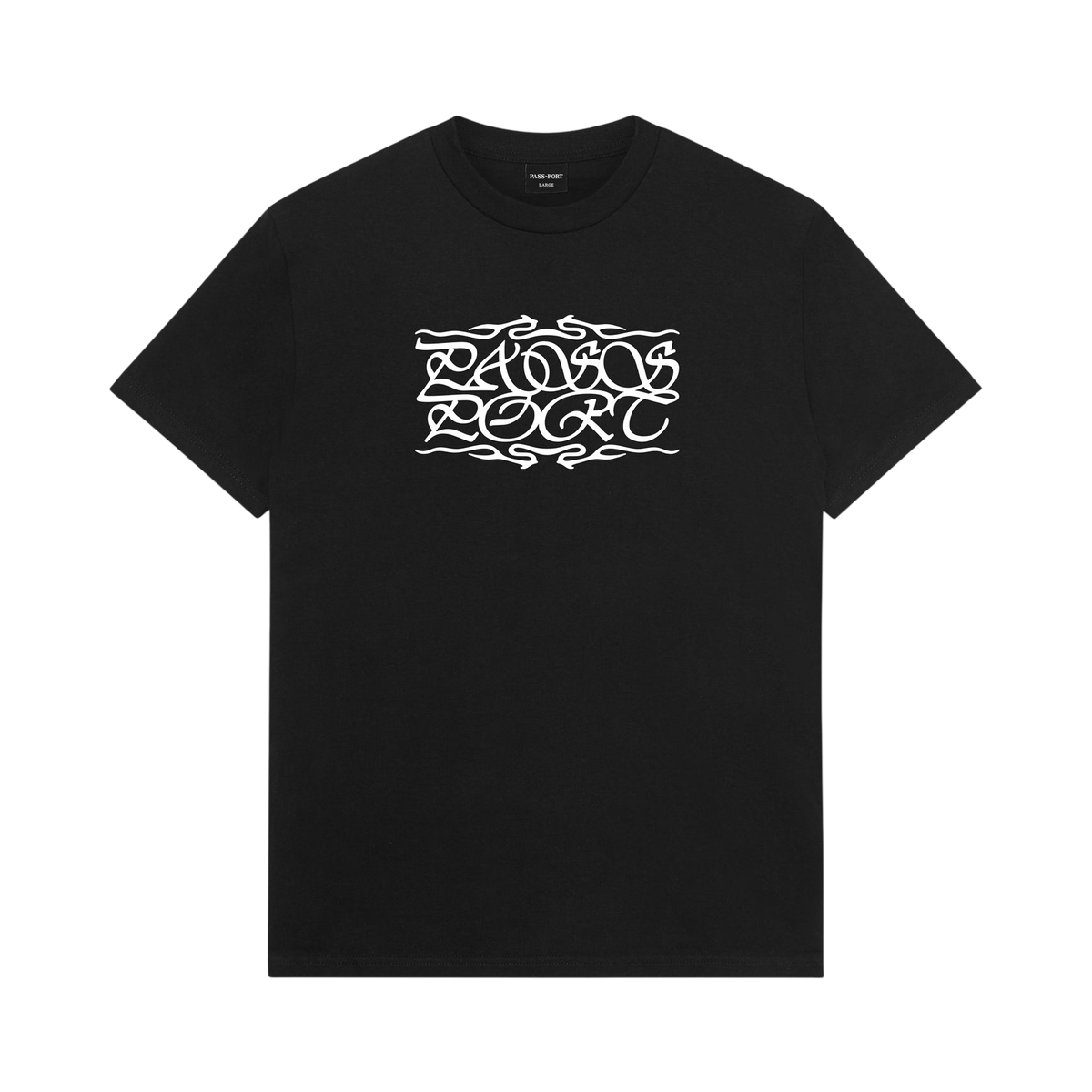 PASSPORT CALLIGRAPHY TEE BLACK - avant