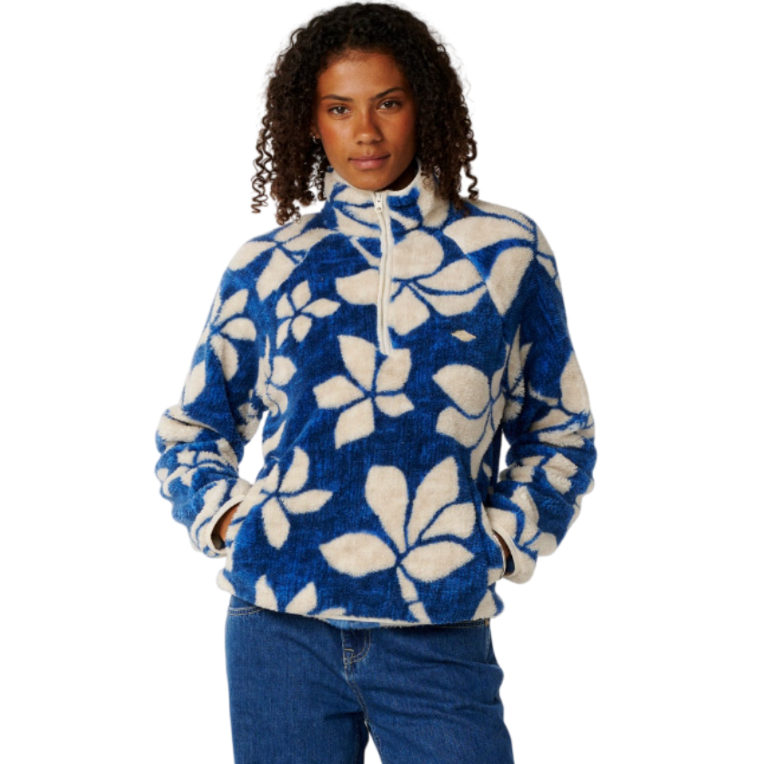 RIP CURL W PARAISO 1/4 ZIP POLAR FLEECE - BLUE