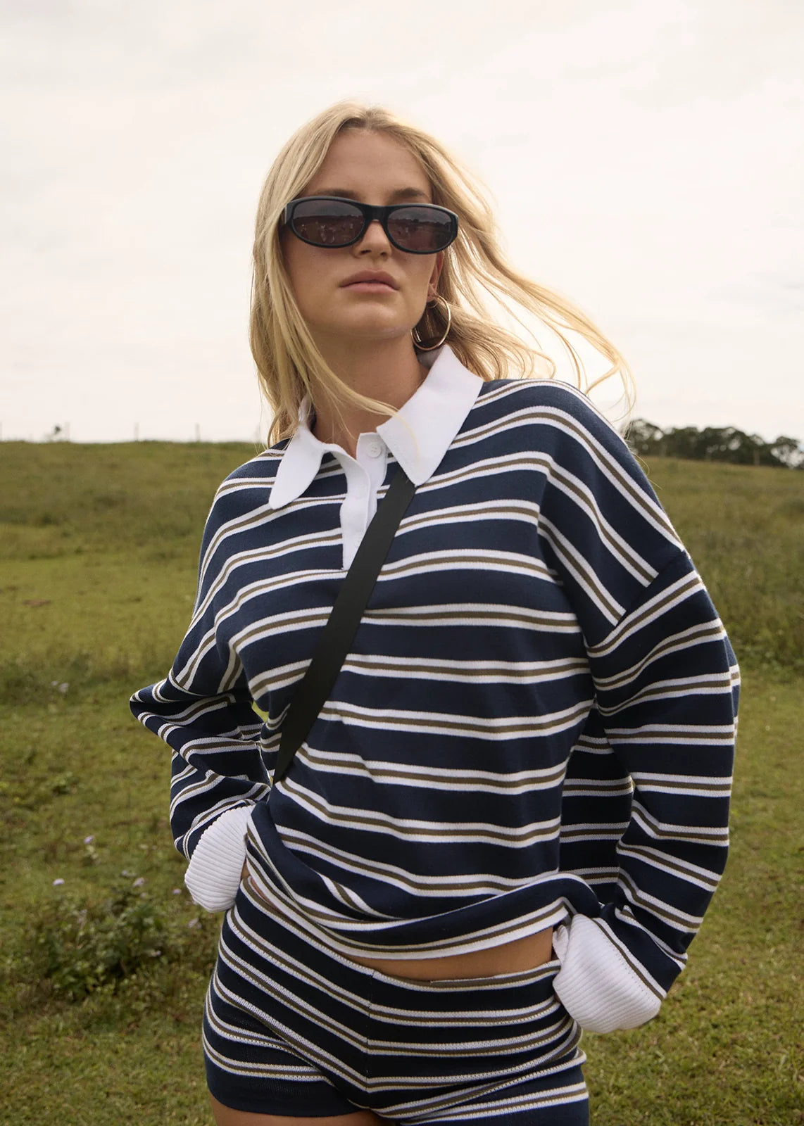 AFENDS W DELTA RECYCLED KNIT SHIRT