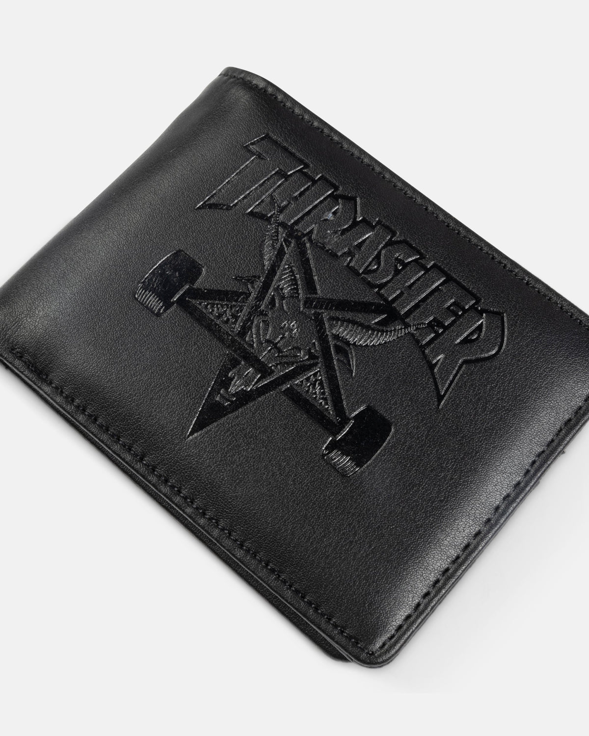 THRASHER SKATE GOAT LEATHER WALLET BLACK