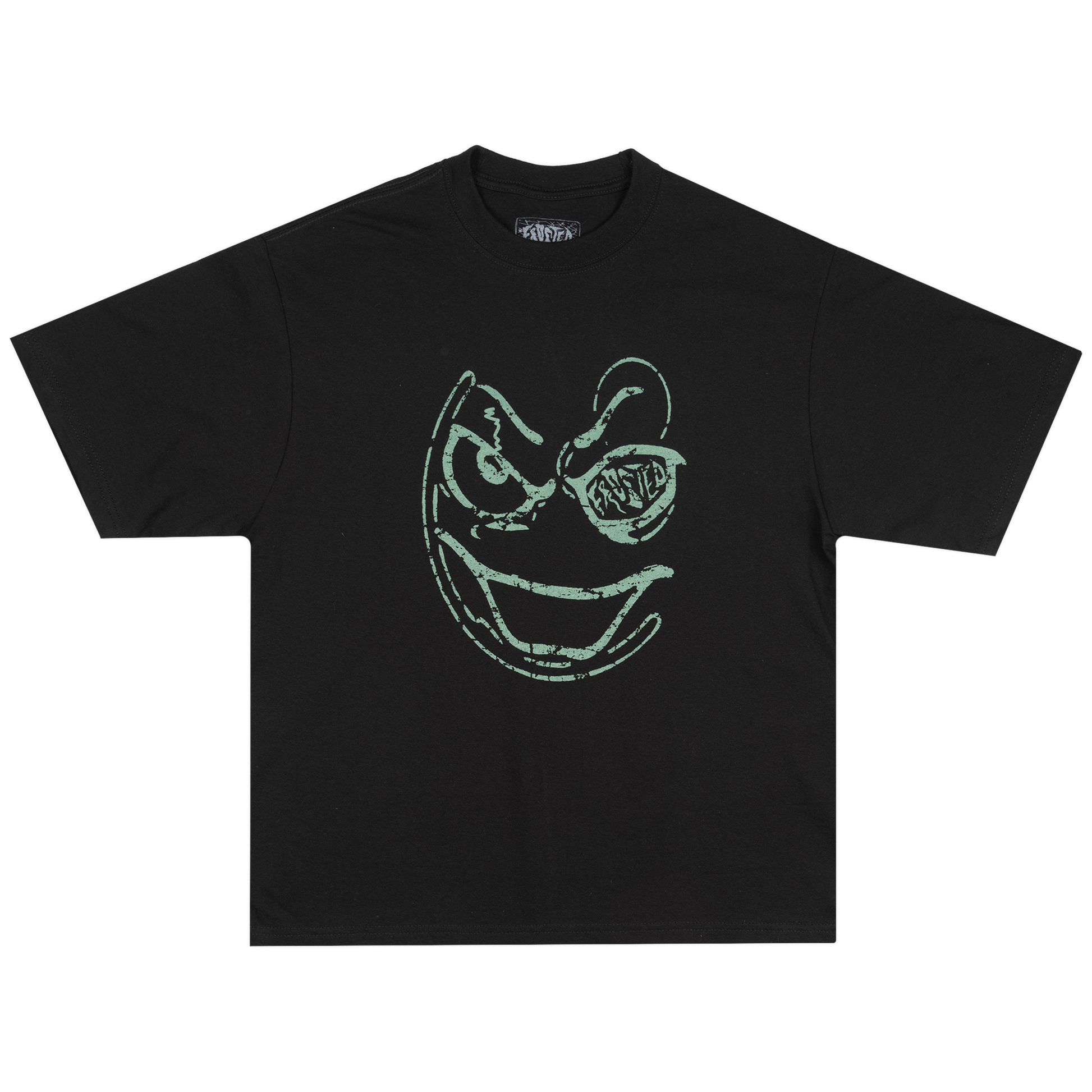 FROSTED SMILEY BOXY T-SHIRT - Black - Face