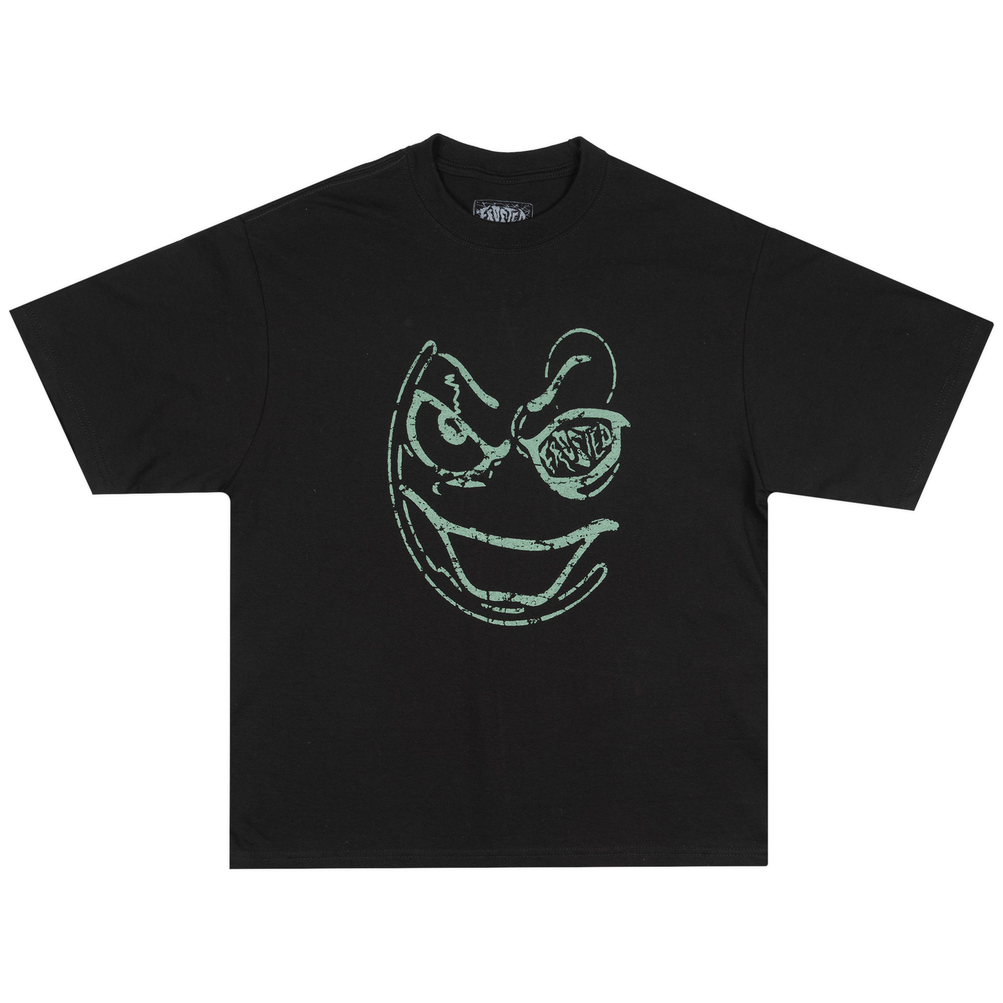 FROSTED SMILEY BOXY T-SHIRT - Black - Face