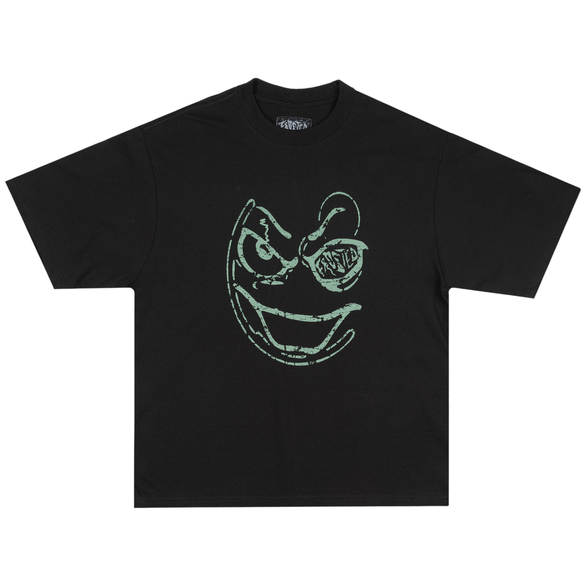 FROSTED SMILEY BOXY T-SHIRT - Black - Face