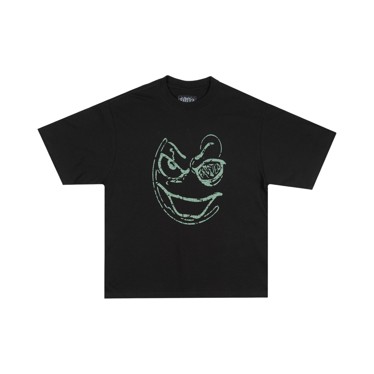 FROSTED SMILEY BOXY T-SHIRT - Black - Face