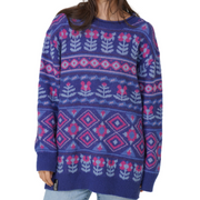 NOTICE THE RECKLESS W BLUE DUSK SWEATER