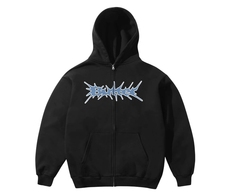 BUTTER GOODS NAIL LOGO ZIP THRU HOOD