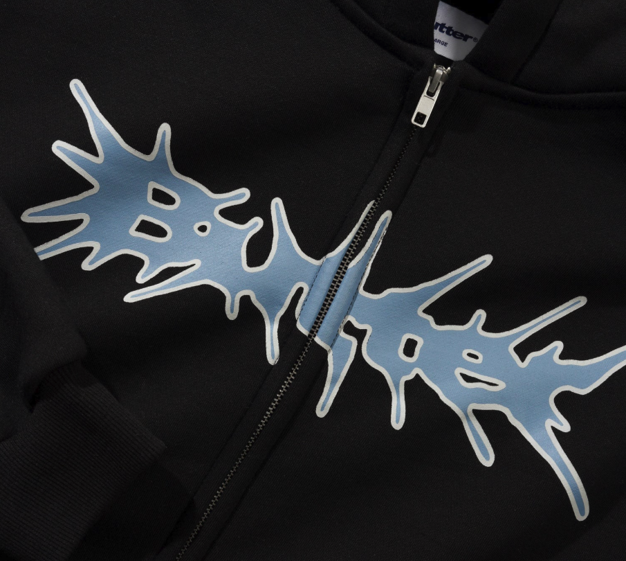 BUTTER GOODS NAIL LOGO ZIP THRU HOOD