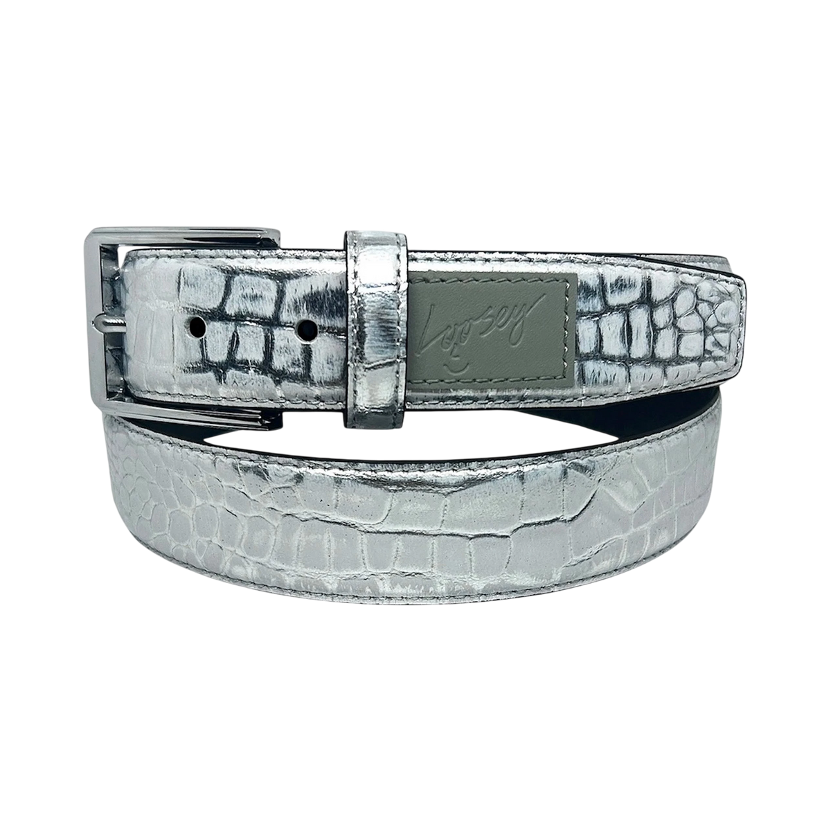 LOOSEY PREMIUM CROC BELT SILVER