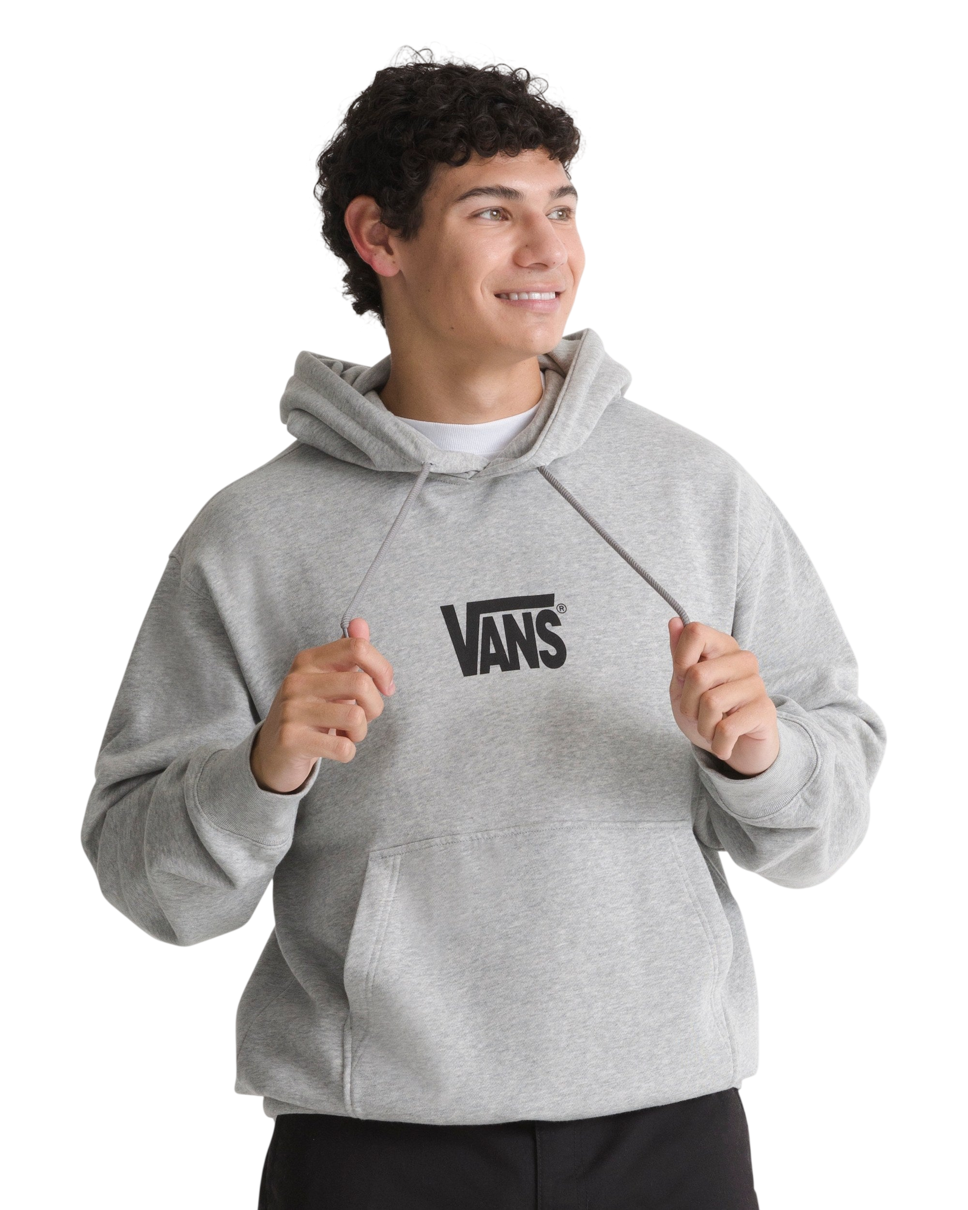 VANS STRETCH LOGO PULLOVER Cement Heather - Porté par un mannequin