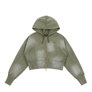 DIME W CROPPED ZIP HOODIE