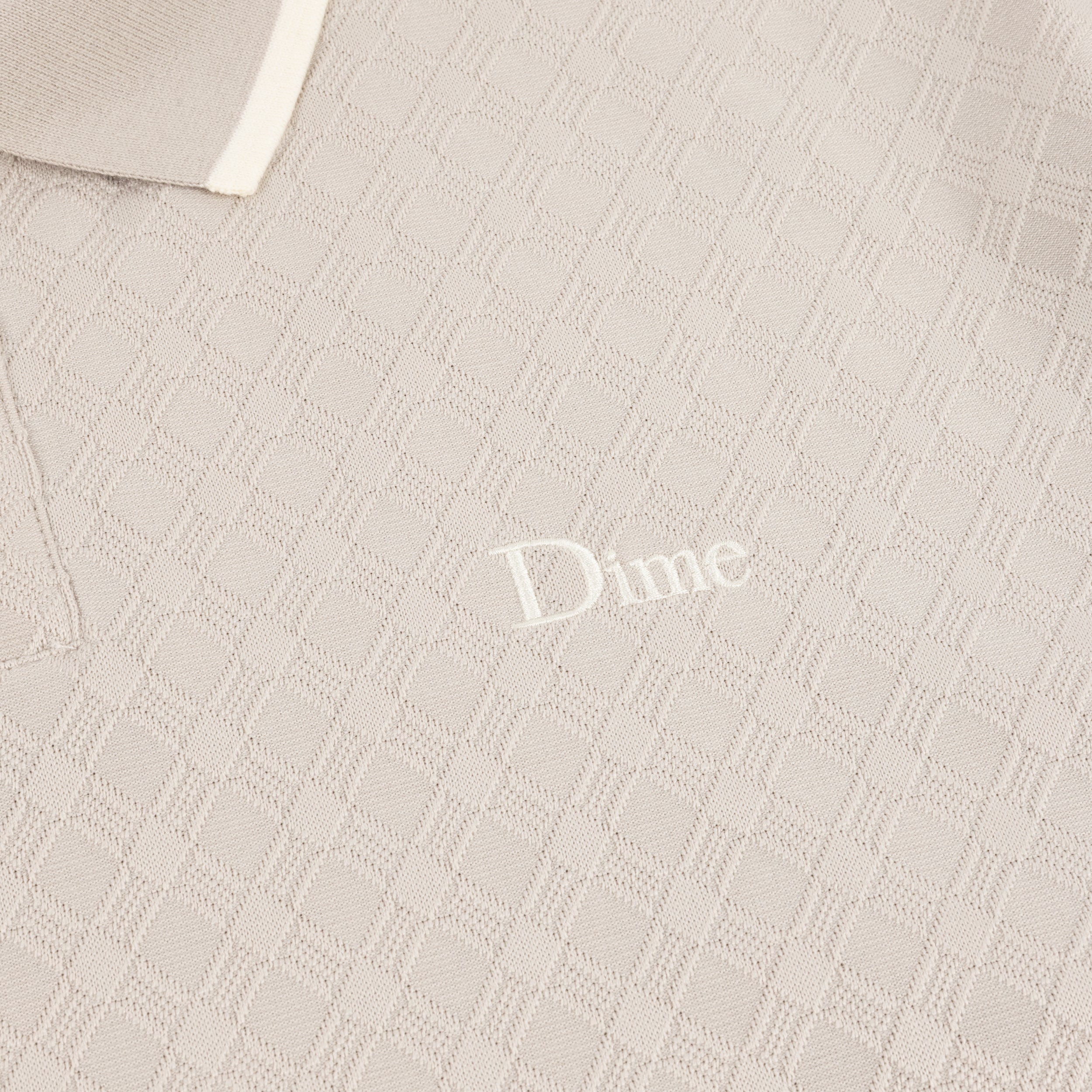 DIME JACQUARD LS POLO BEIGE - détail 1