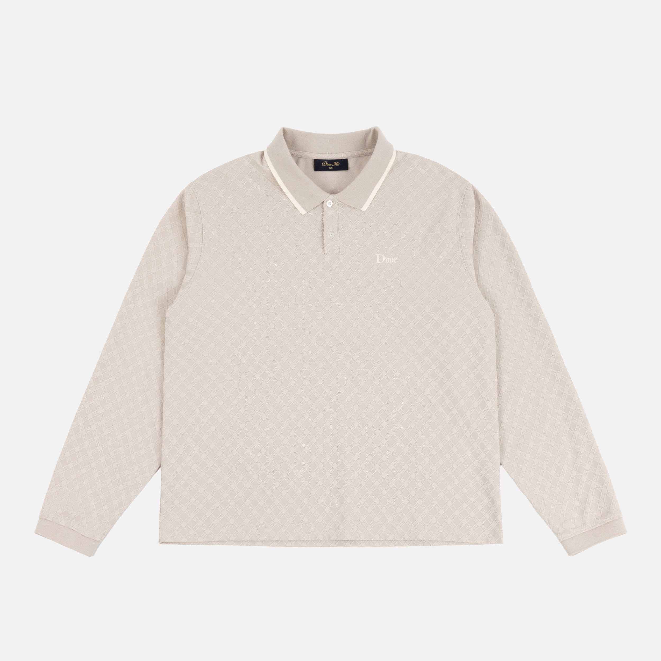 DIME JACQUARD LS POLO BEIGE