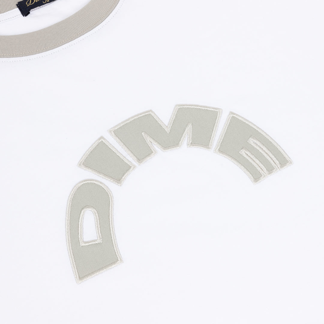 DIME Arch Ringer T-Shirt White — détail