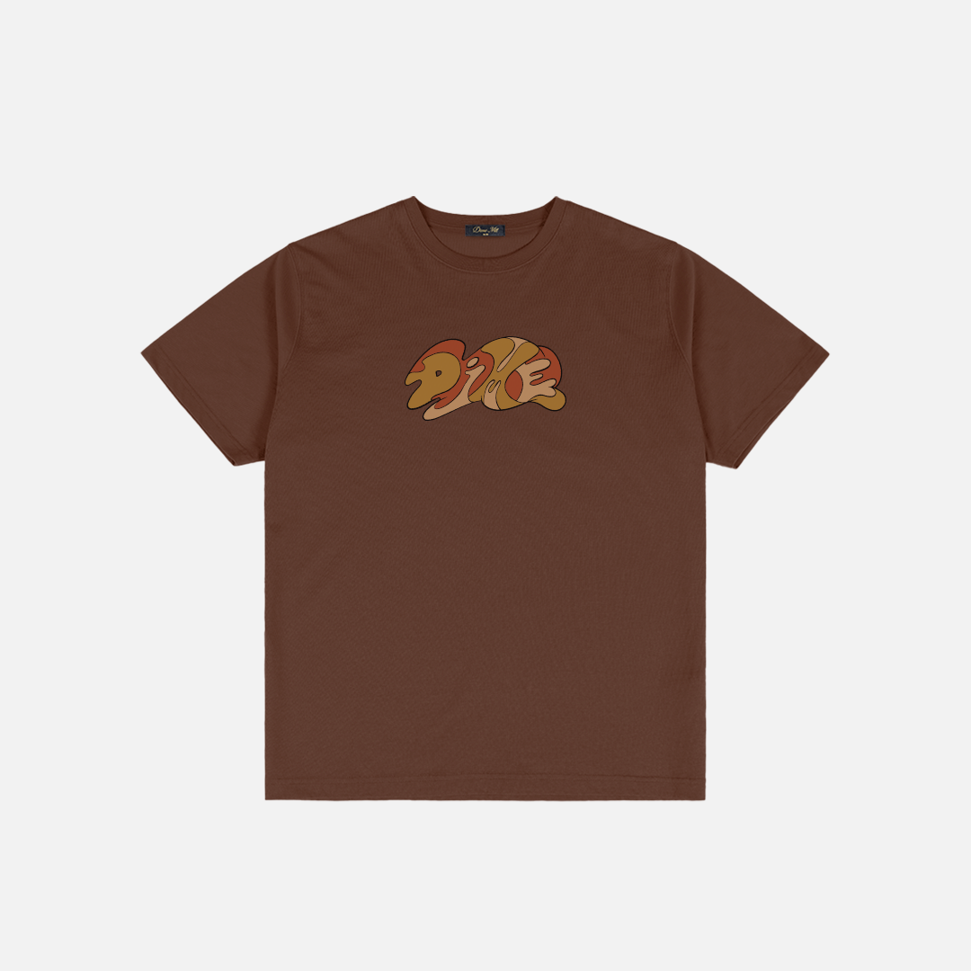 DIME Mural T-Shirt Dark Brown — flat