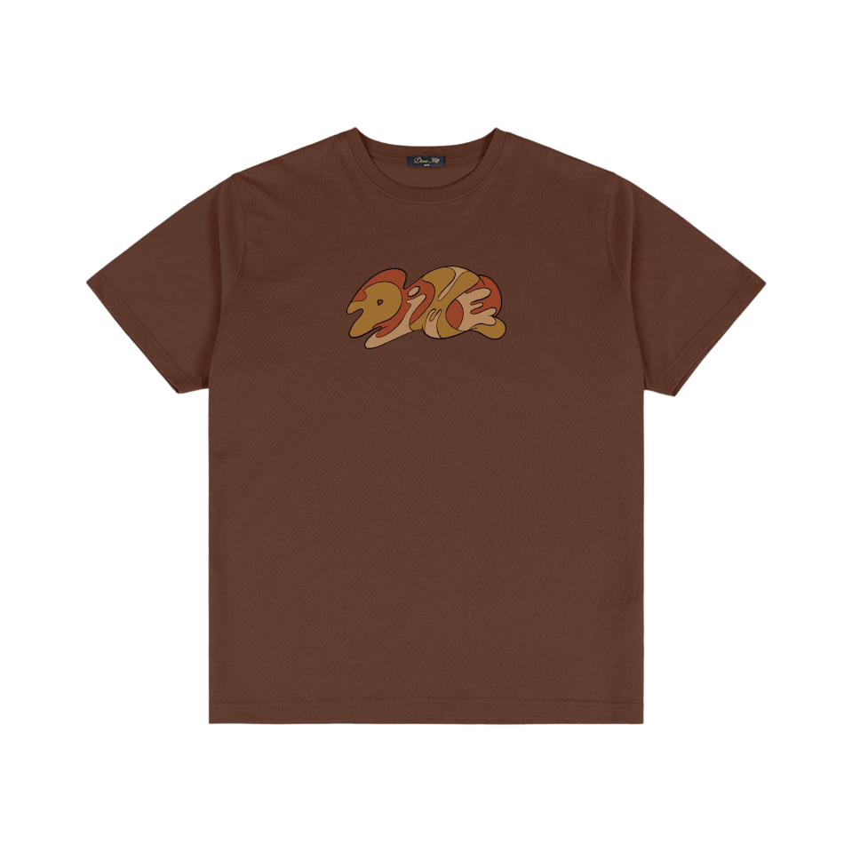 DIME Mural T-Shirt Dark Brown — flat