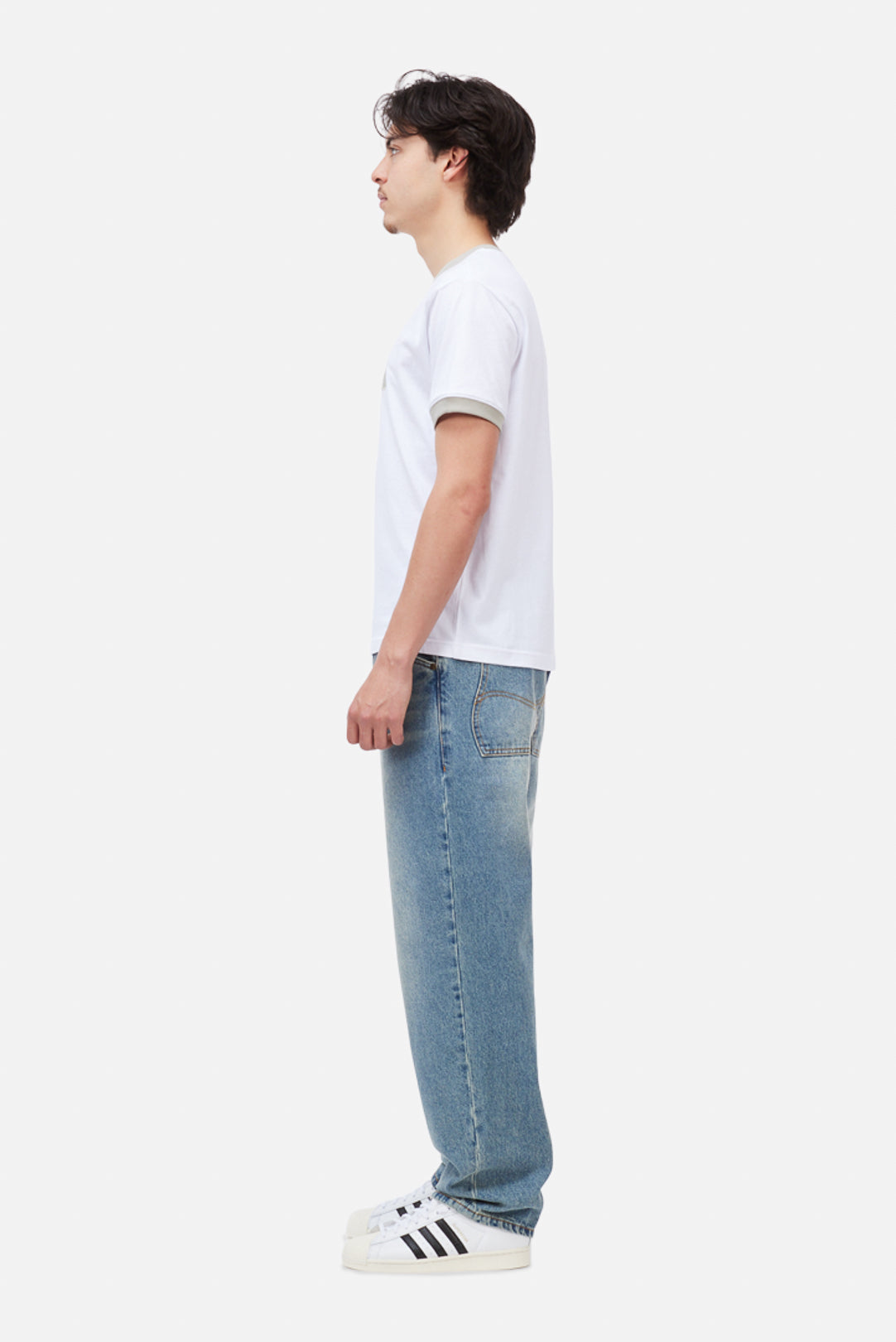 DIME Arch Ringer T-Shirt White — porté 2