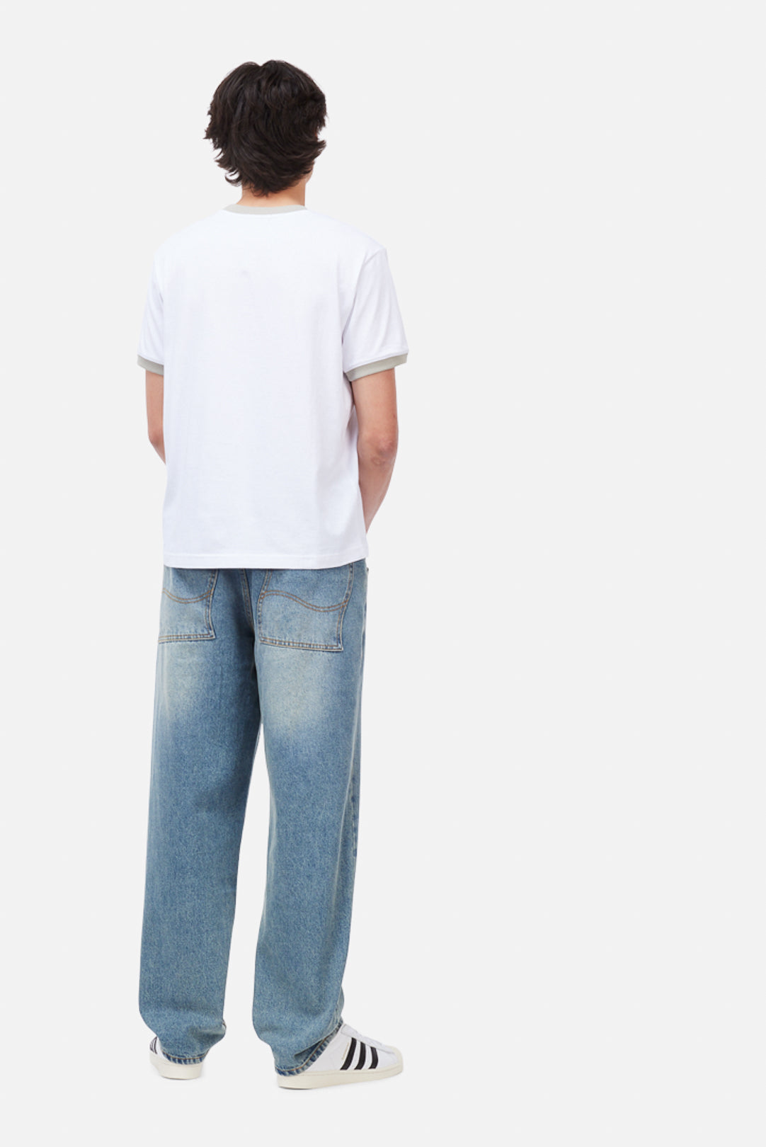 DIME Arch Ringer T-Shirt White — porté 3