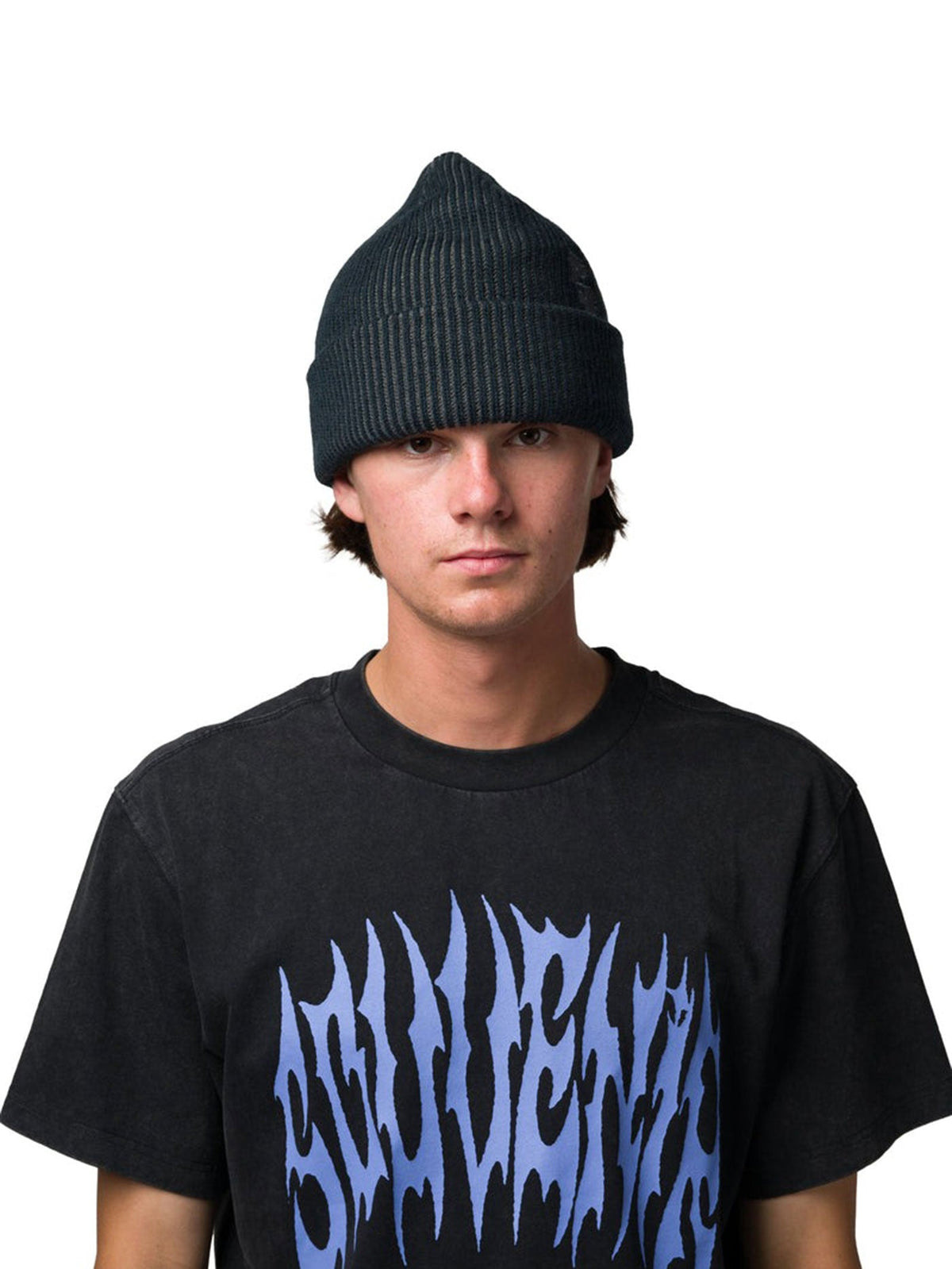 SOUVENIR TWO TONE RIB BEANIE BLACK